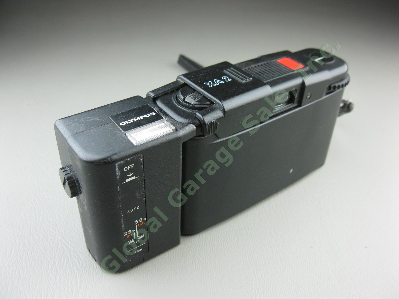 Vtg Olympus XA2 Rangefinder 35mm Film Camera + A11 Flash Bundle Lot Tested Works 3