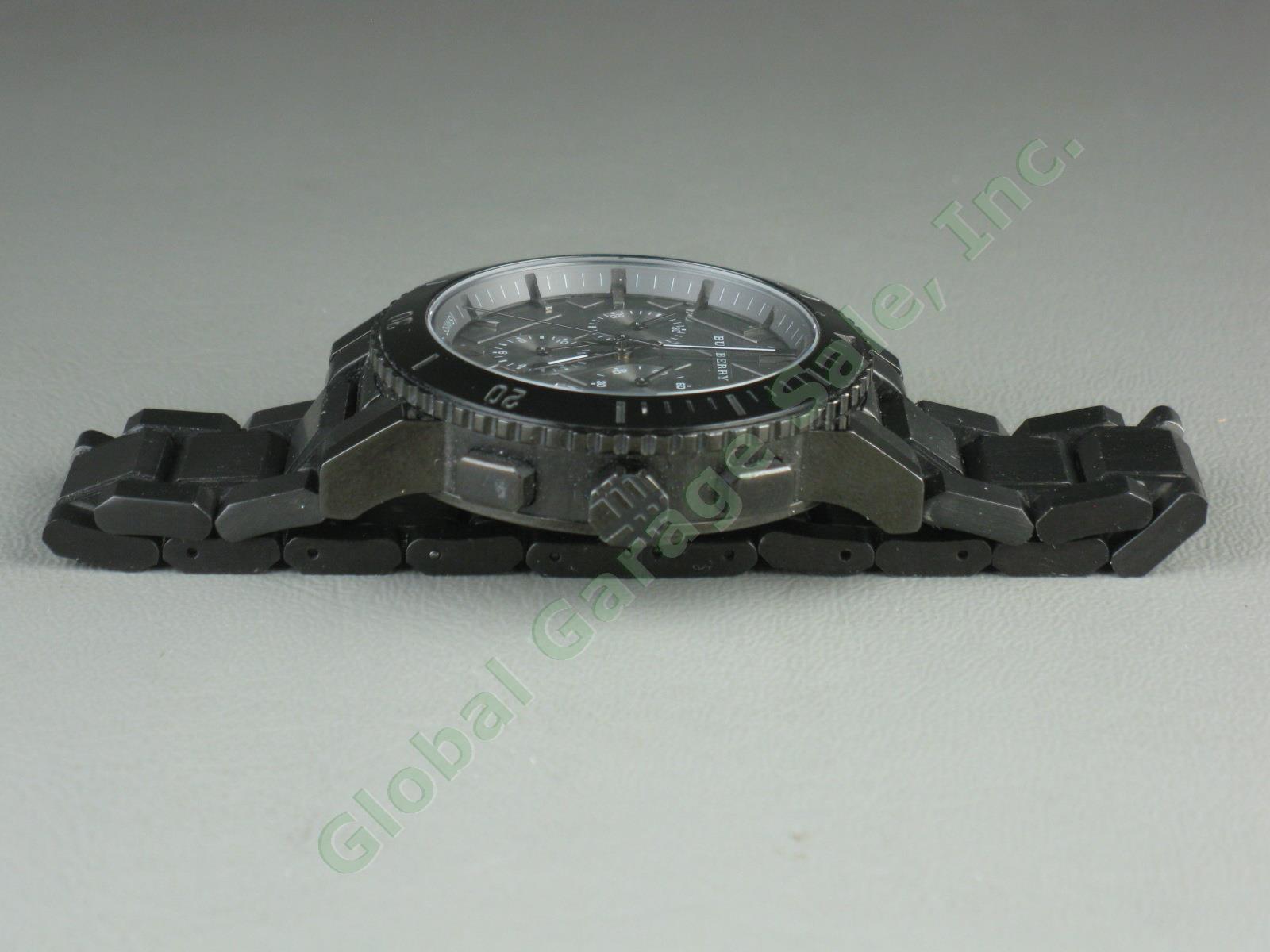 Mens Burberry BU9381 Gunmetal Black Stainless Steel Chronograph Watch No Reserve 2