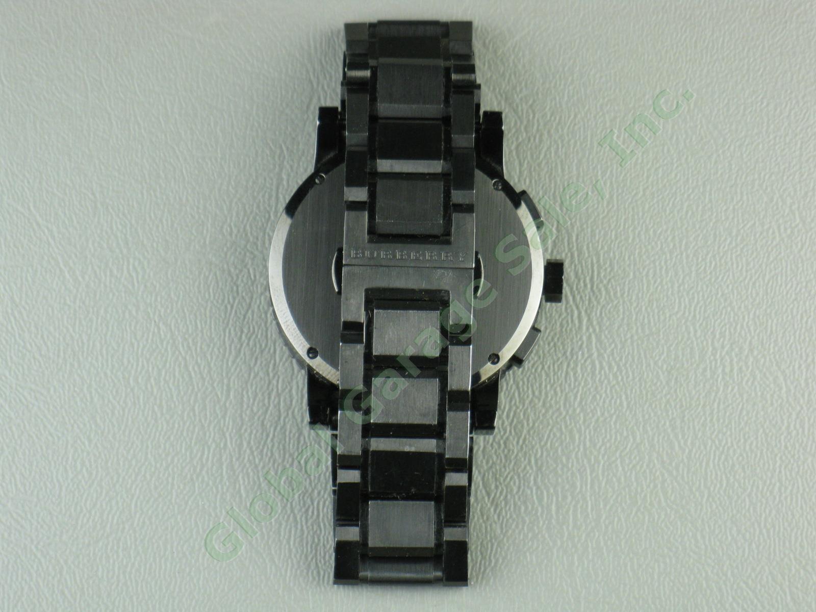 Mens Burberry BU9381 Gunmetal Black Stainless Steel Chronograph Watch No Reserve 4