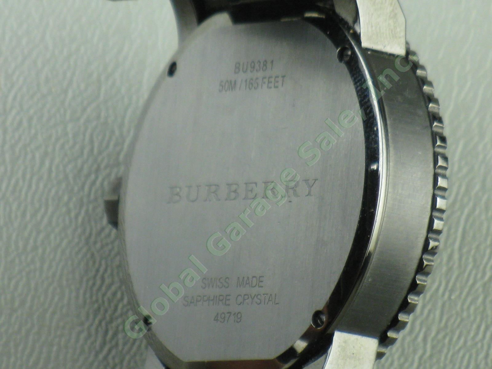 Mens Burberry BU9381 Gunmetal Black Stainless Steel Chronograph Watch No Reserve 5