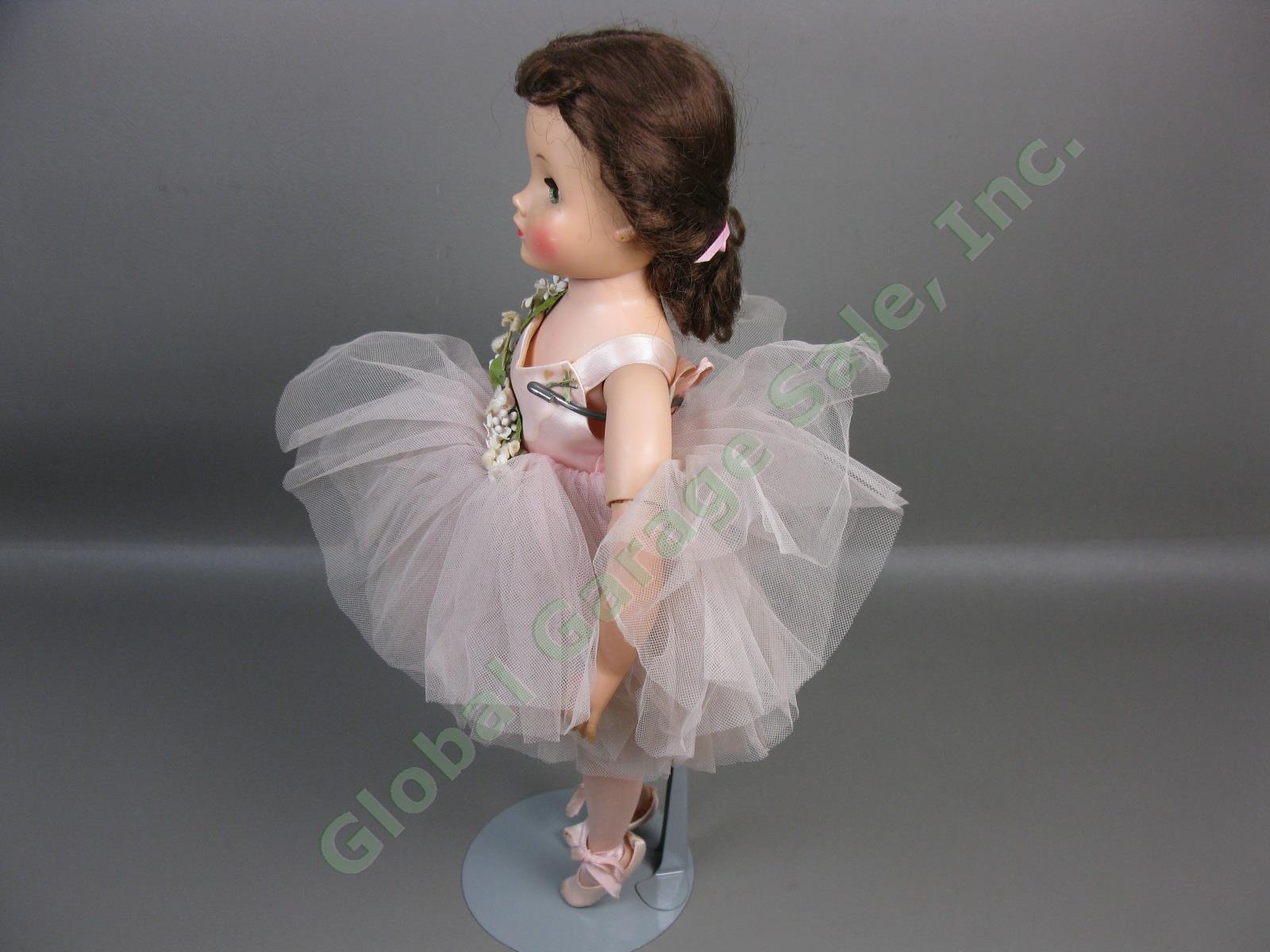 Vtg 15" Madame Alexander Elise Jointed Ballerina Doll W/Working Sleep Eyes Stand 2
