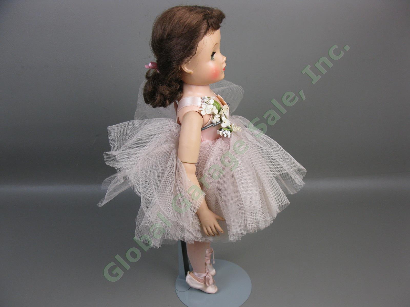 Vtg 15" Madame Alexander Elise Jointed Ballerina Doll W/Working Sleep Eyes Stand 4