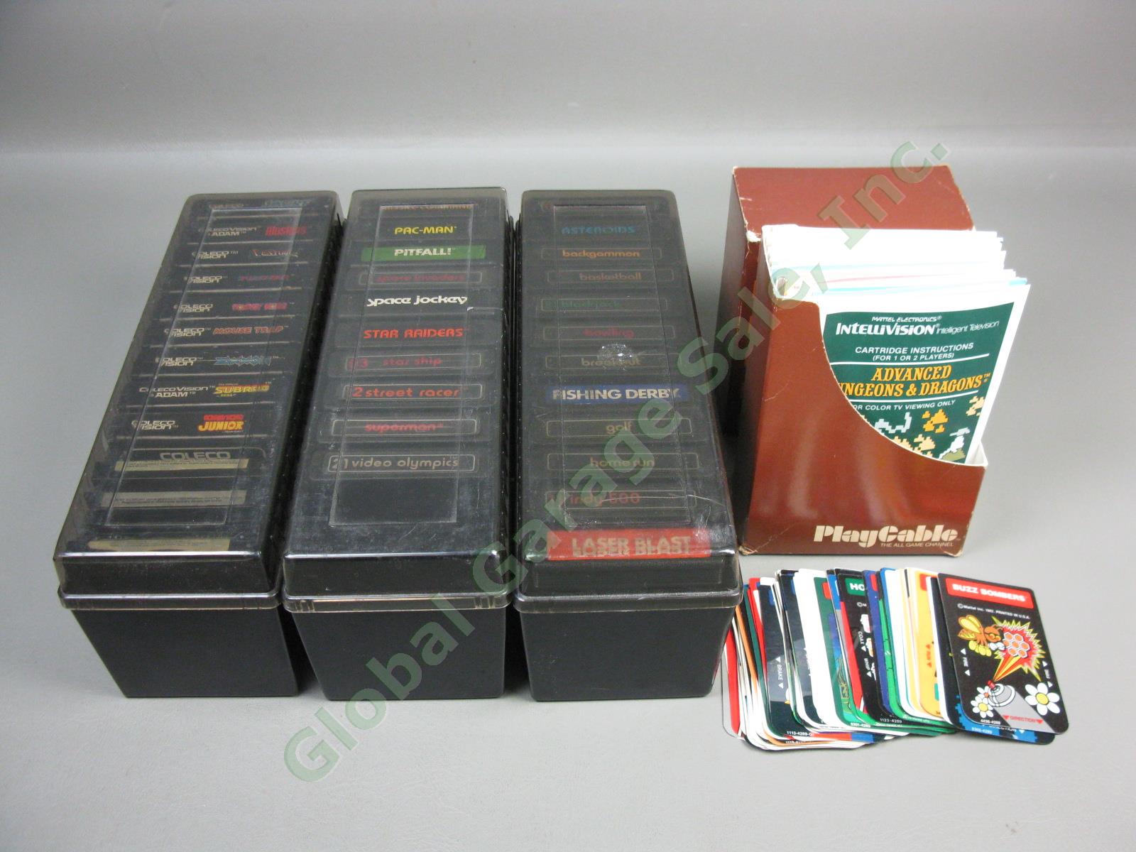 HUGE LOT 34 Vtg Video Games Atari Adam ColecoVision +Manuals Overlays Cases VGUC