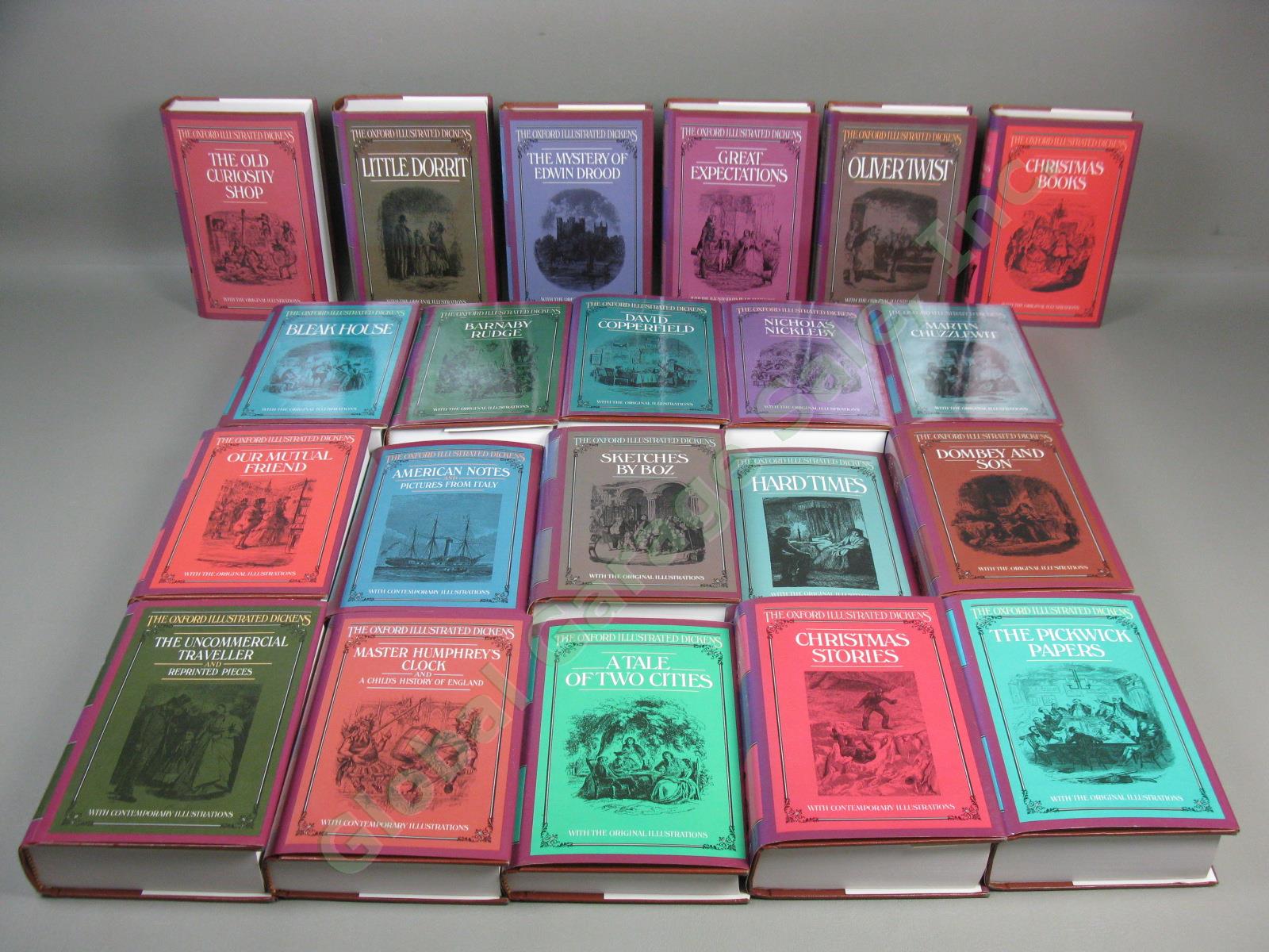 21 Volume Set The Oxford Illustrated Charles Dickens Hardcover Book Lot Like New 1