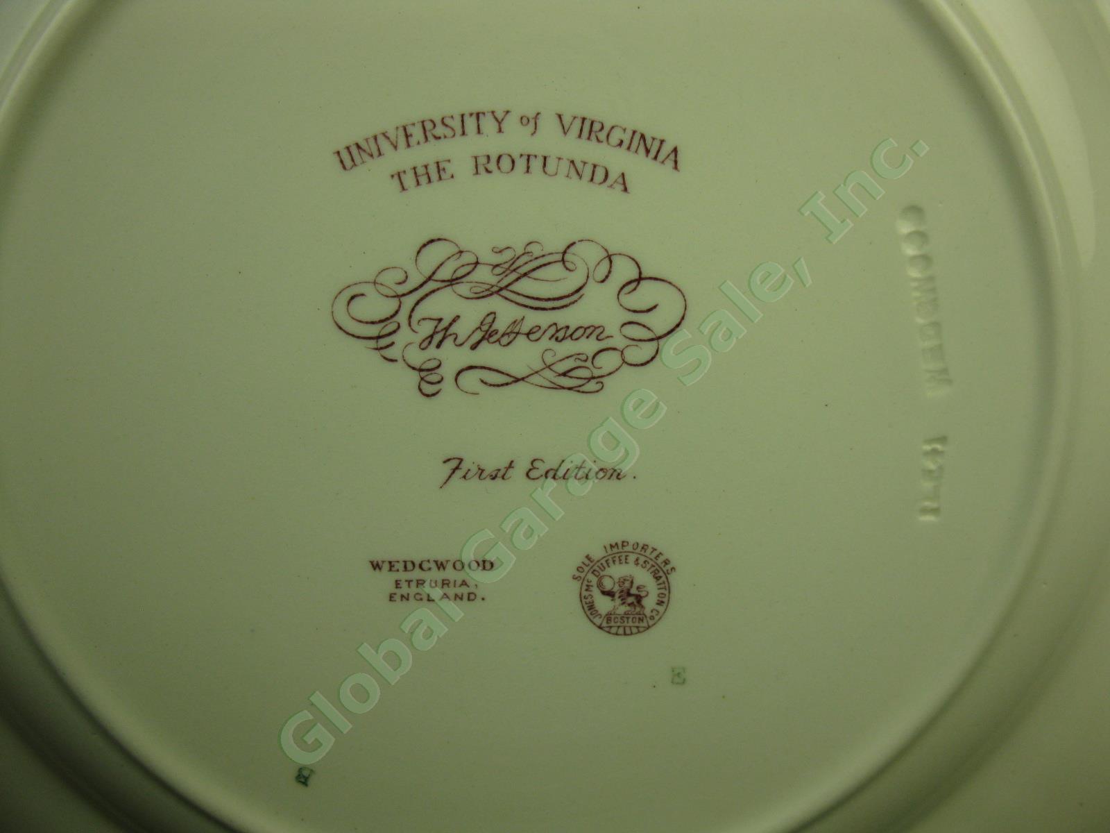 Wedgwood University Of Virginia Thomas Jefferson Plate The Rotunda Mulberry 11" 4