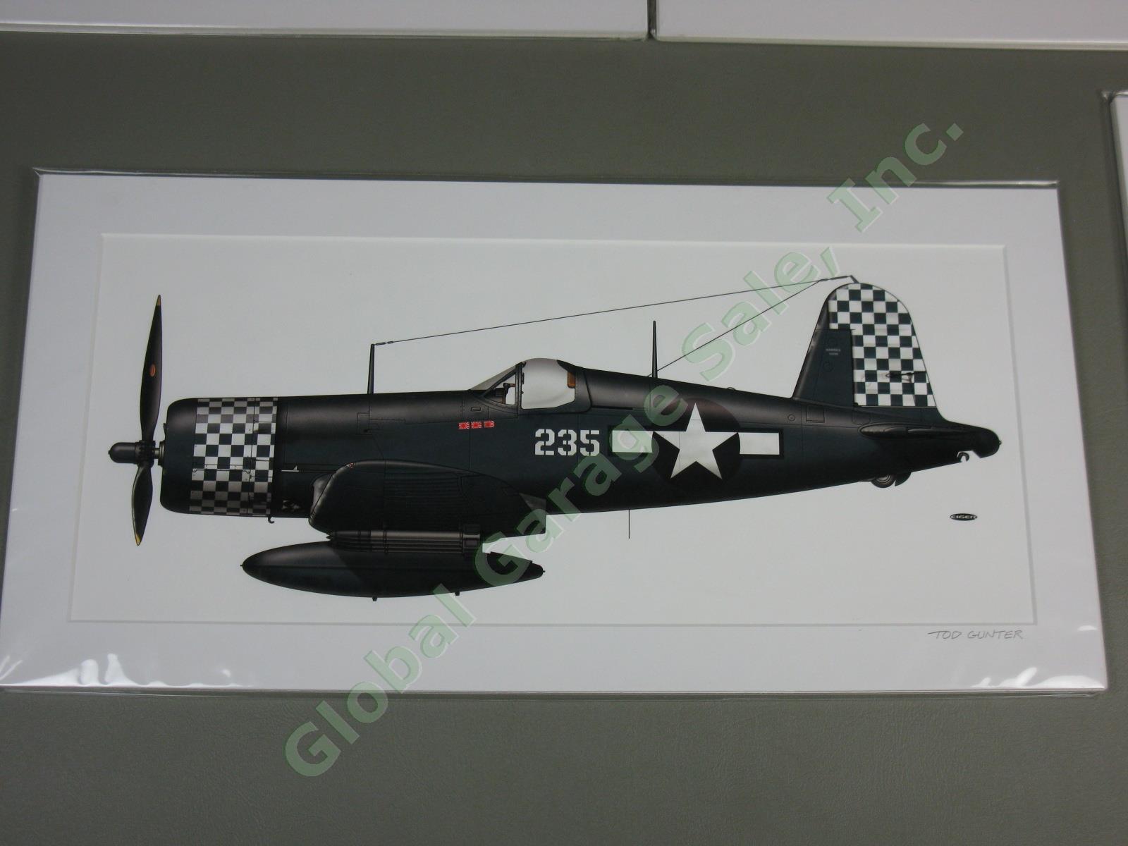 4 US Marines USMC WWII Chance Vought Corsair F4U Fighter Airplane Art Print Lot 1
