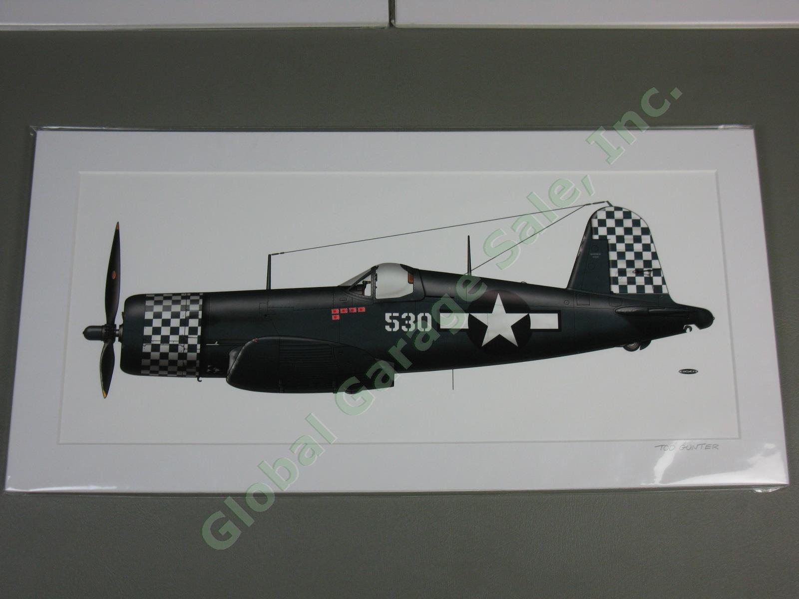 4 US Marines USMC WWII Chance Vought Corsair F4U Fighter Airplane Art Print Lot 7