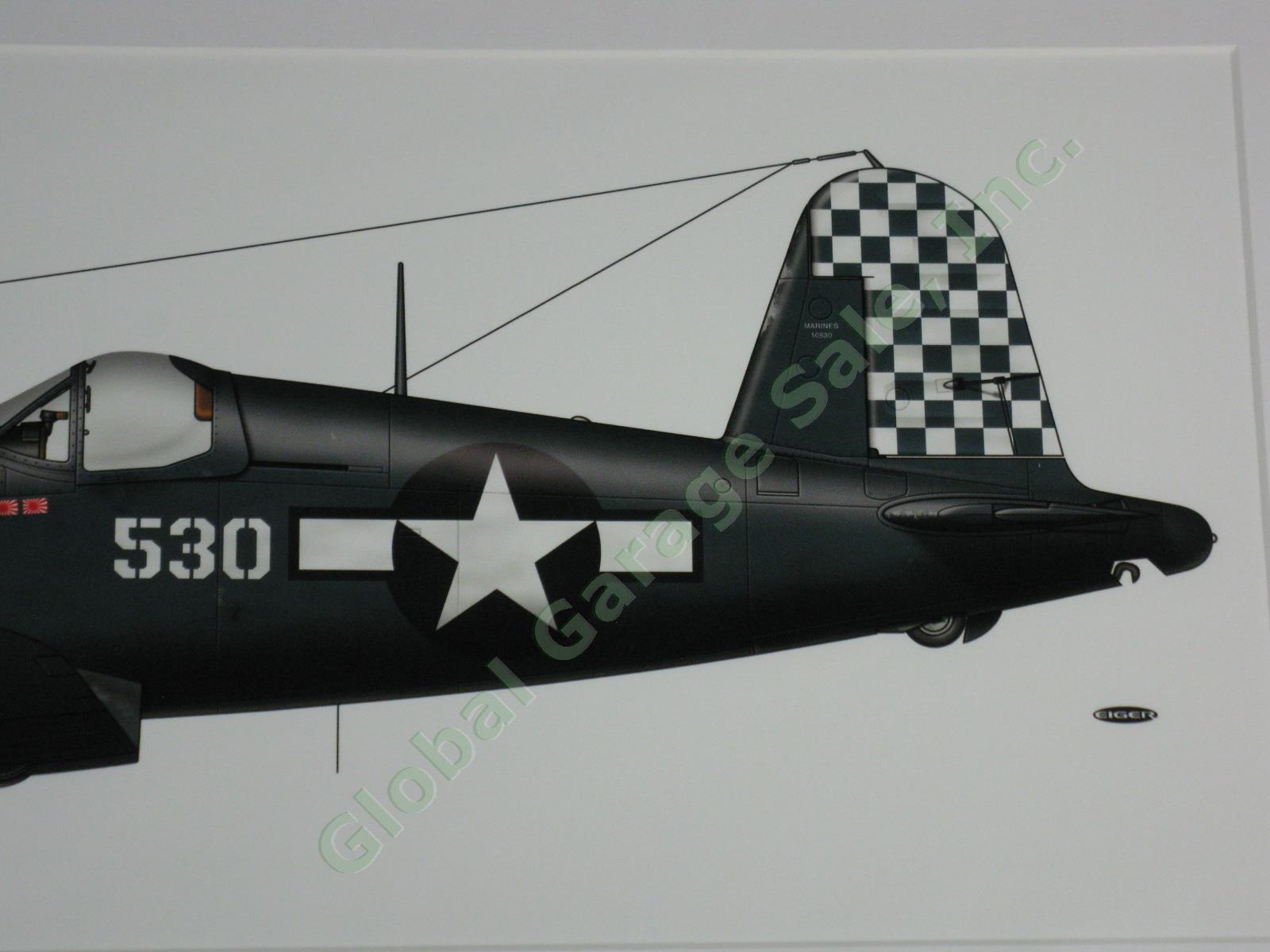 4 US Marines USMC WWII Chance Vought Corsair F4U Fighter Airplane Art Print Lot 9