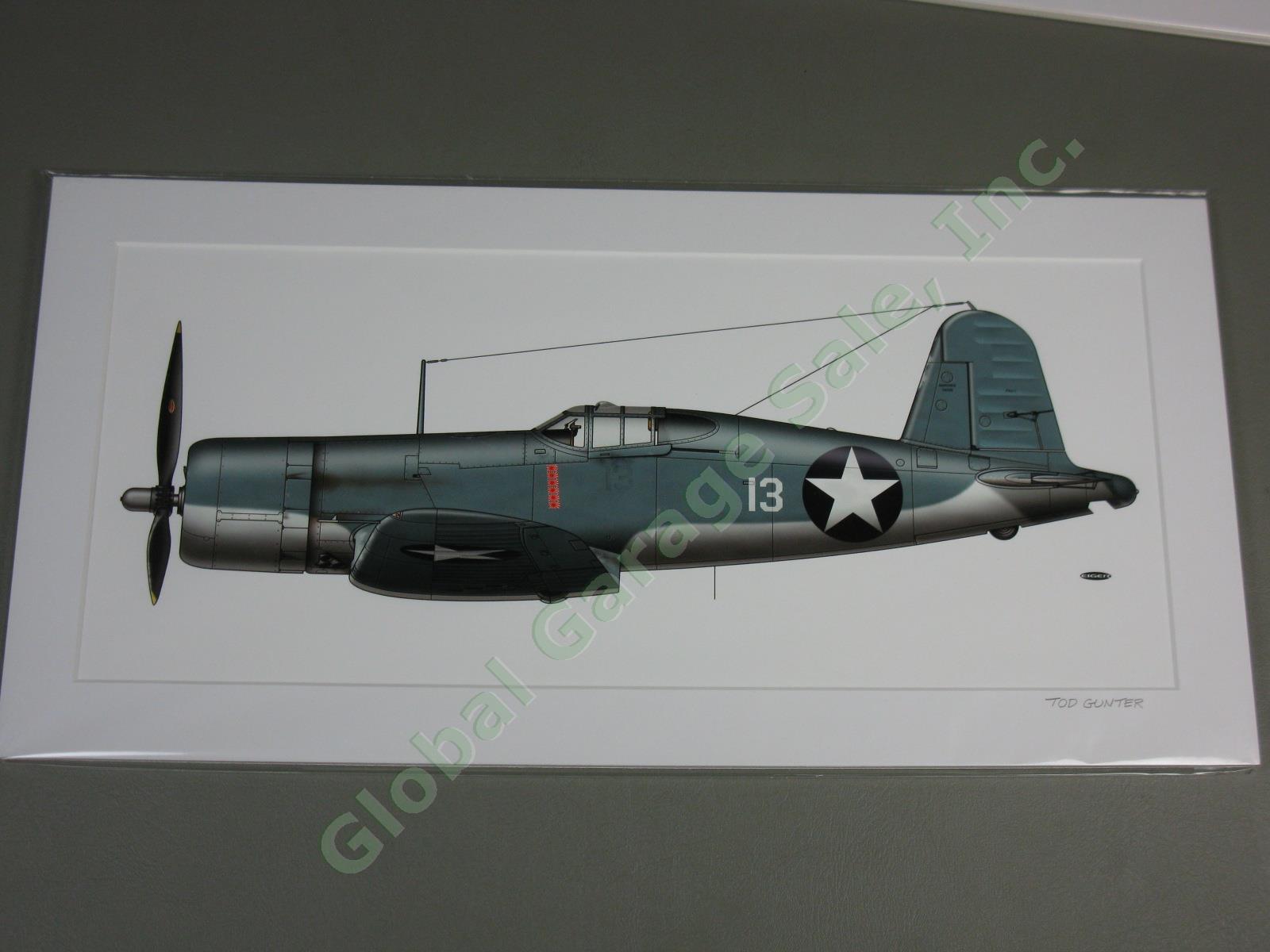 4 US Marines USMC WWII Chance Vought Corsair F4U Fighter Airplane Art Print Lot 11