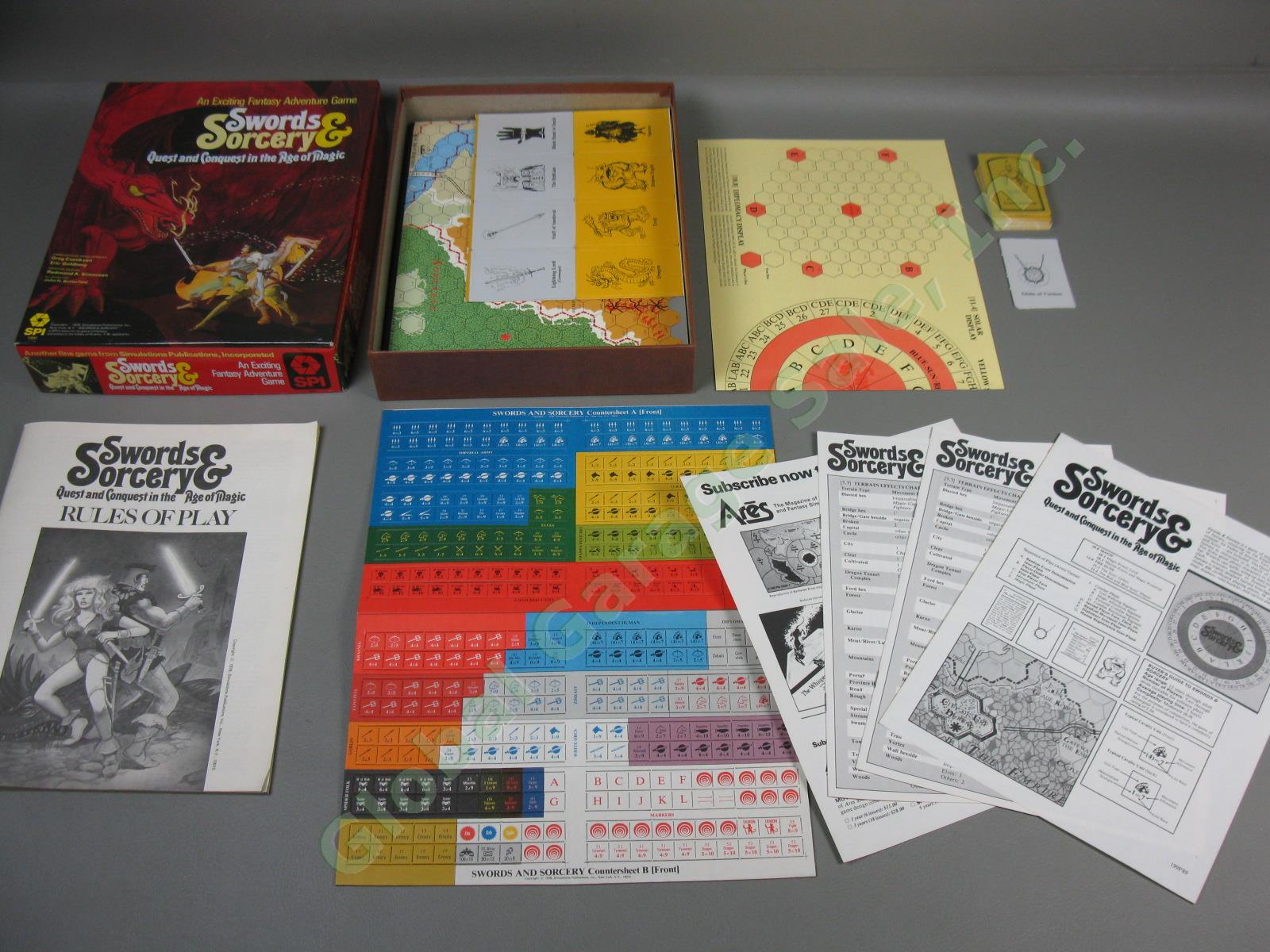 Vtg 1978 SPI Swords & Sorcery Quest + Conquest Magic Fantasy Game Unpunched! NR!