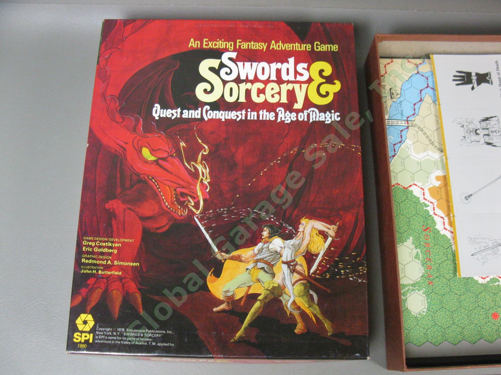 Vtg 1978 SPI Swords & Sorcery Quest + Conquest Magic Fantasy Game Unpunched! NR! 1