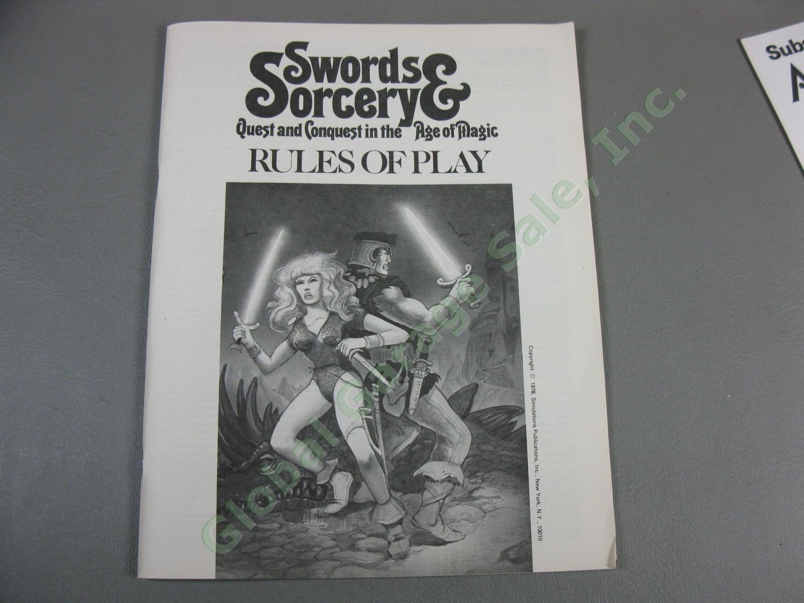 Vtg 1978 SPI Swords & Sorcery Quest + Conquest Magic Fantasy Game Unpunched! NR! 3