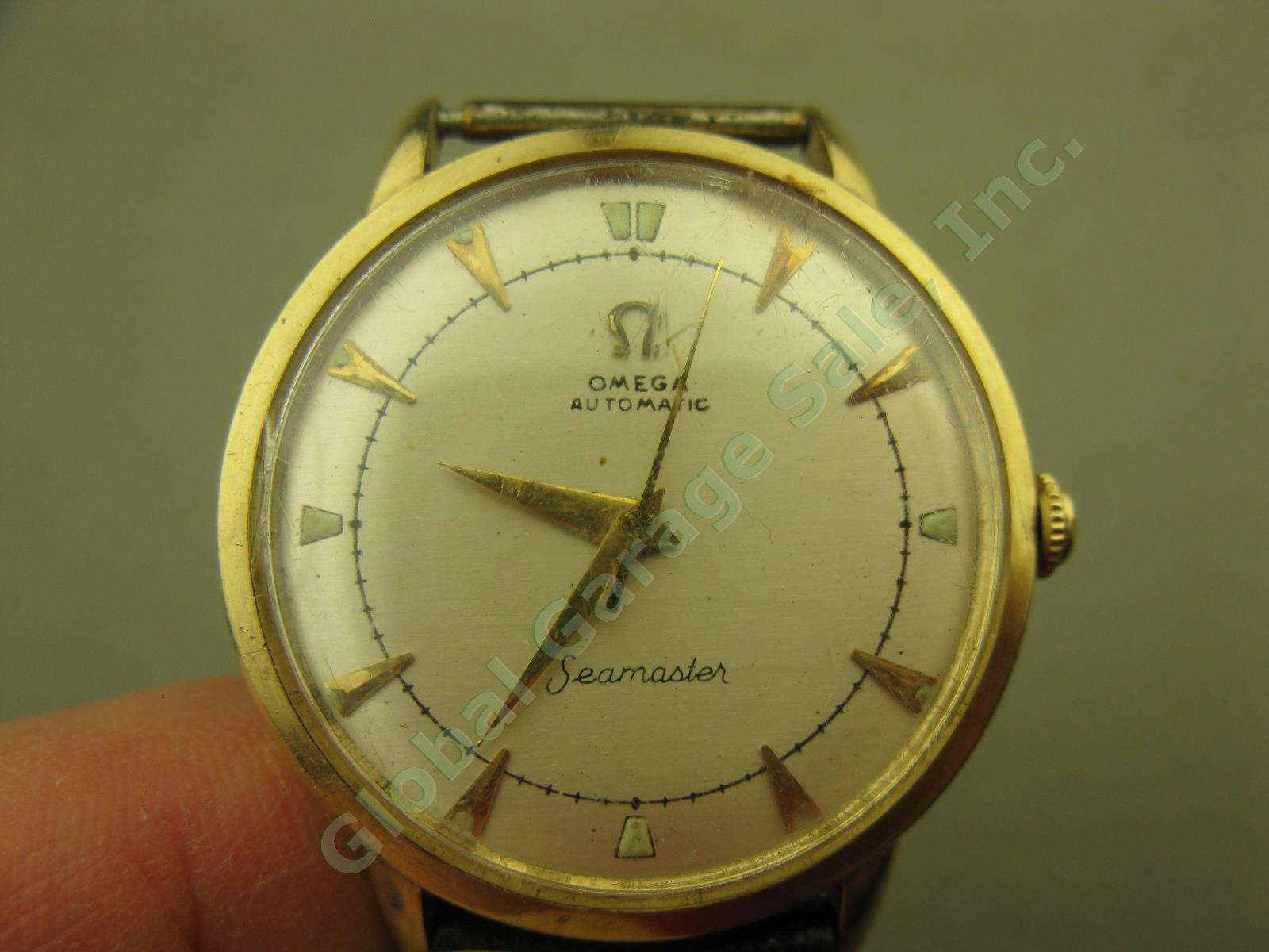 Vtg 1948 Omega Seamaster 14k Gold Automatic Bumper Swiss Watch Serial # 11118734 1