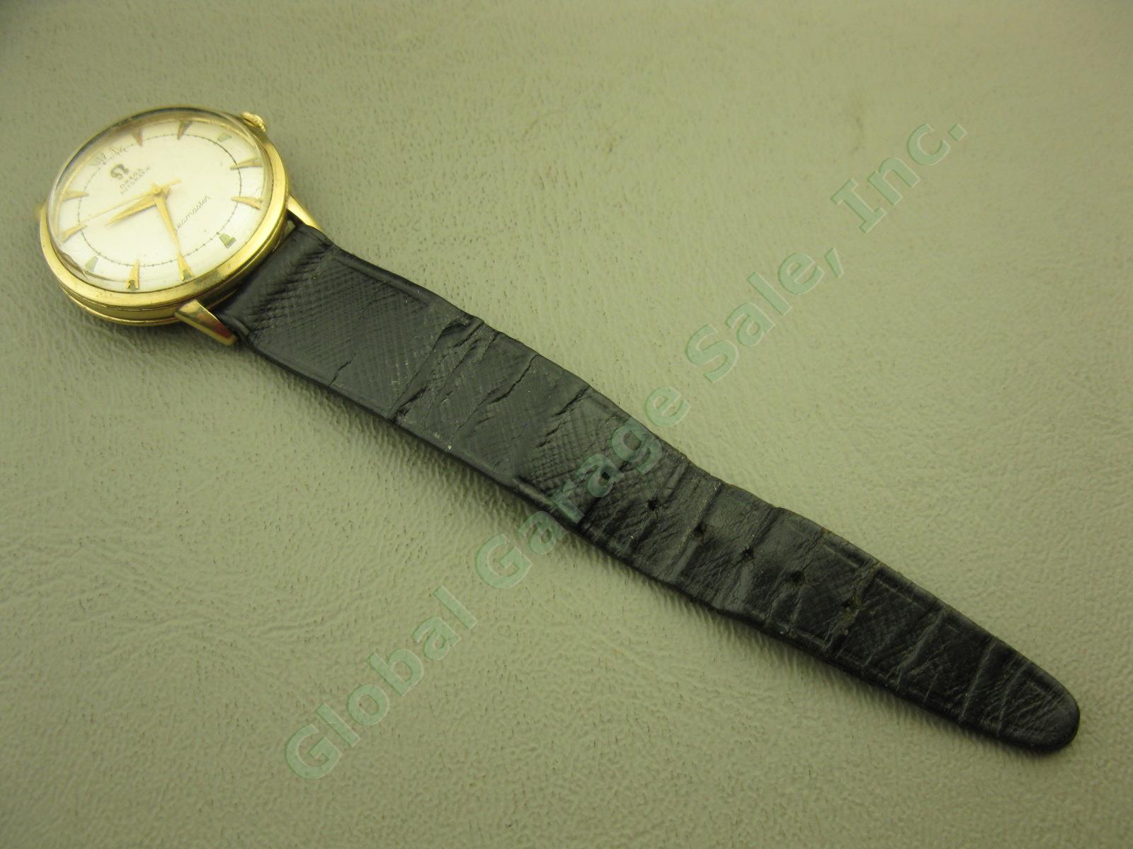 Vtg 1948 Omega Seamaster 14k Gold Automatic Bumper Swiss Watch Serial # 11118734 2