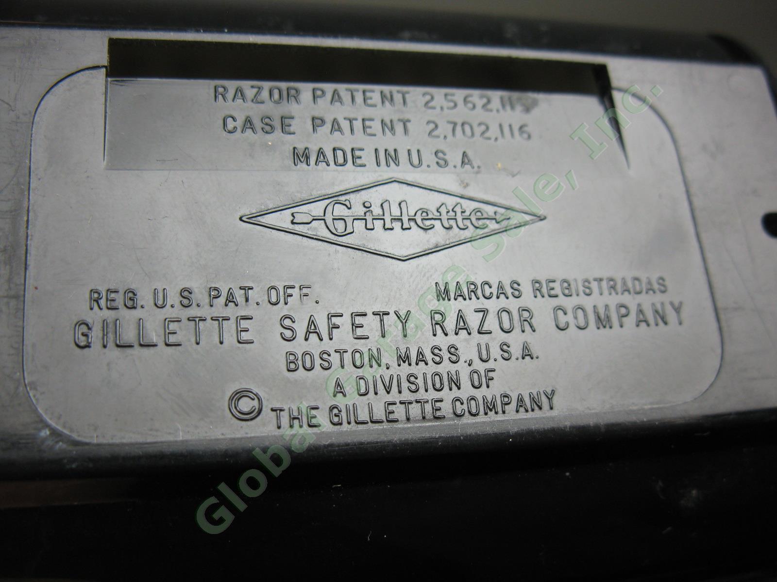 Vtg 1958 Gillette D4 Fatboy Fat Boy TTO Adjustable Safety Razor W/ Case Box Lot 10