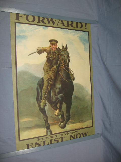Original WWI War Poster Forward To Victory Enlist Now