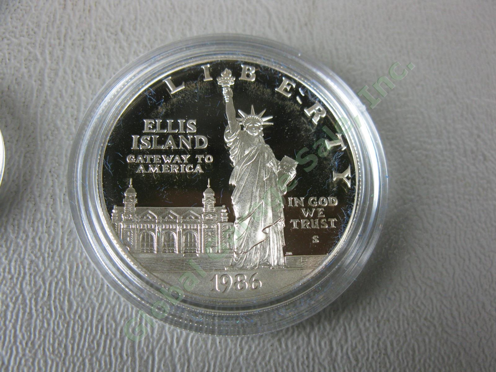 1986 US Mint Liberty 3-Coin UC Proof Set $5 Gold Silver Dollar Ellis Island NR! 4