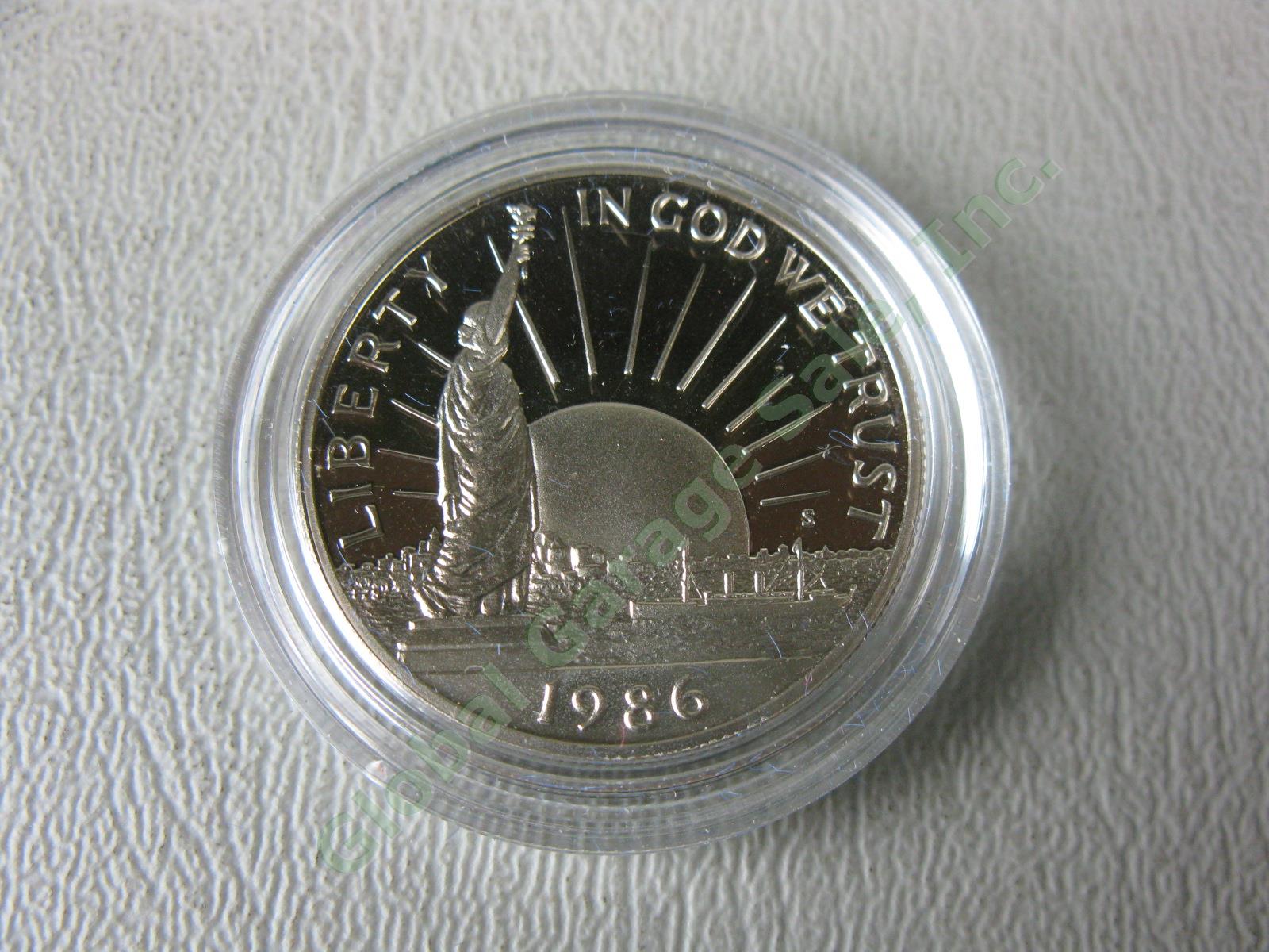1986 US Mint Liberty 3-Coin UC Proof Set $5 Gold Silver Dollar Ellis Island NR! 6
