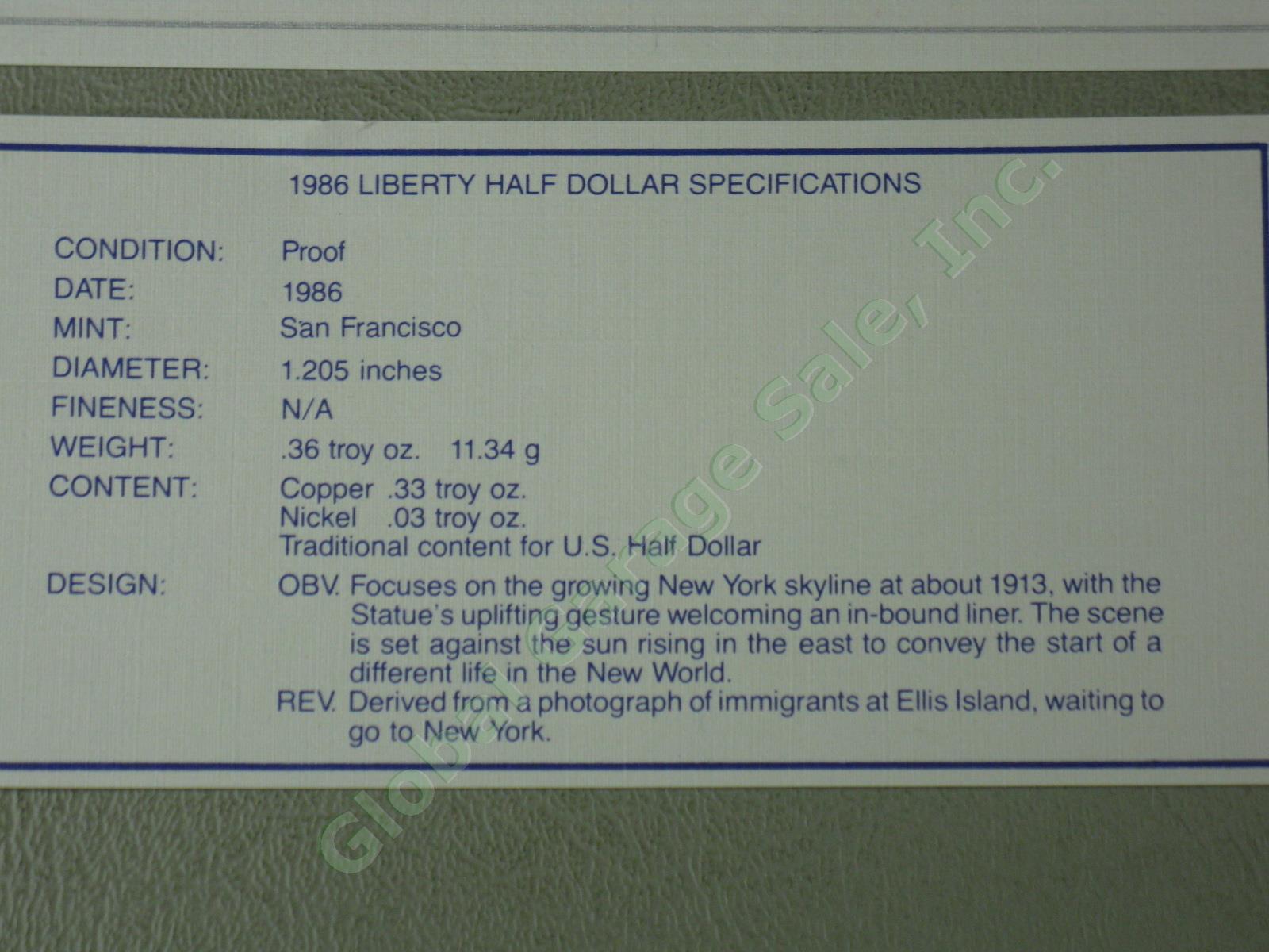 1986 US Mint Liberty 3-Coin UC Proof Set $5 Gold Silver Dollar Ellis Island NR! 11