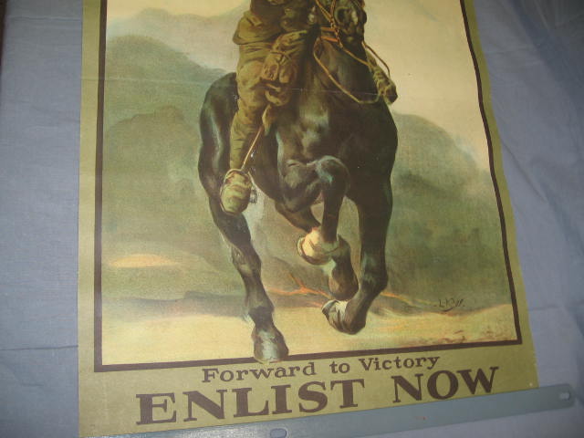 Original WWI War Poster Forward To Victory Enlist Now 4