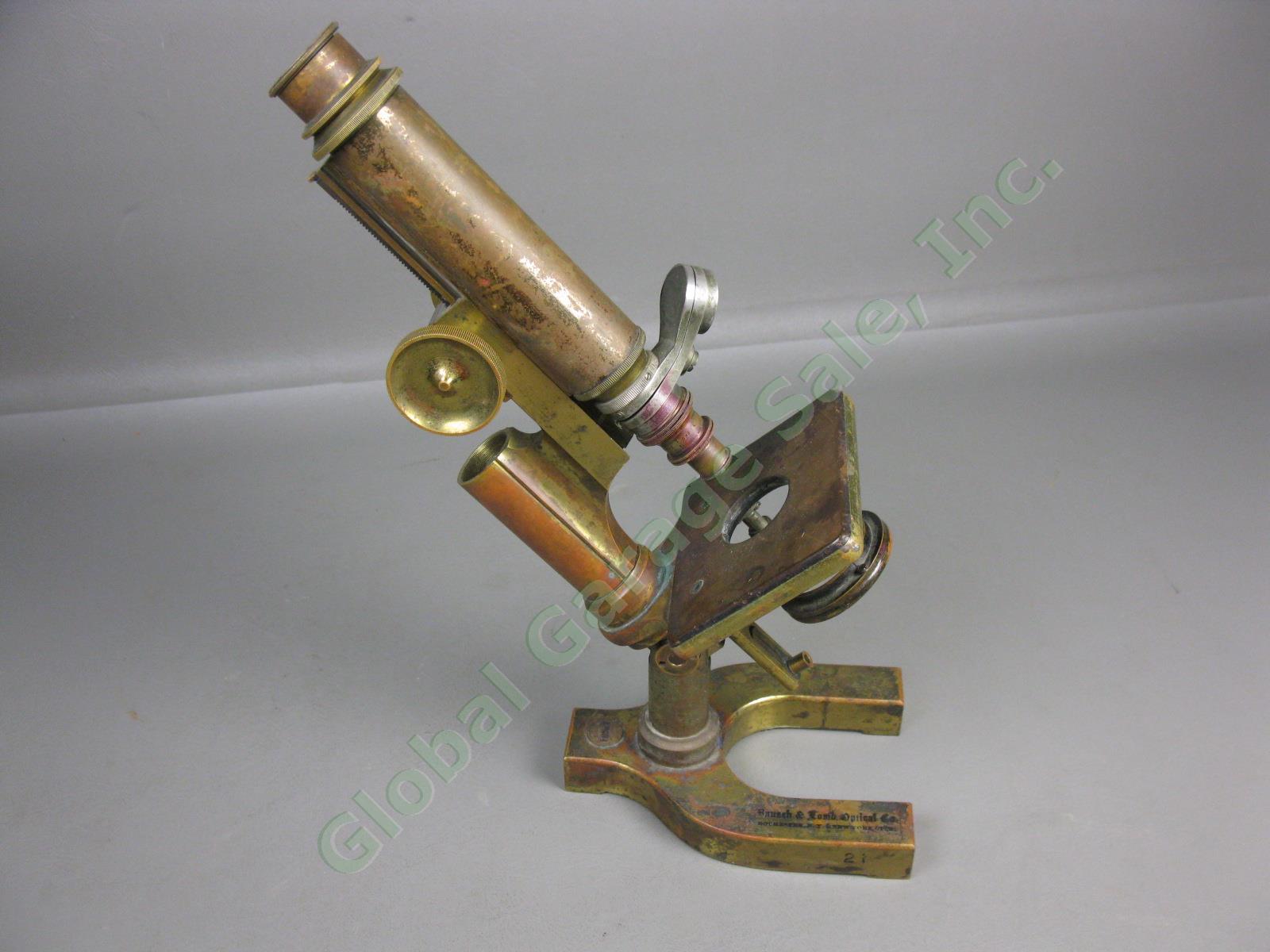 Vtg Antique 1896 Brass Bausch & Lomb Microscope 22434 Series I 1/6 .82 Objective 1