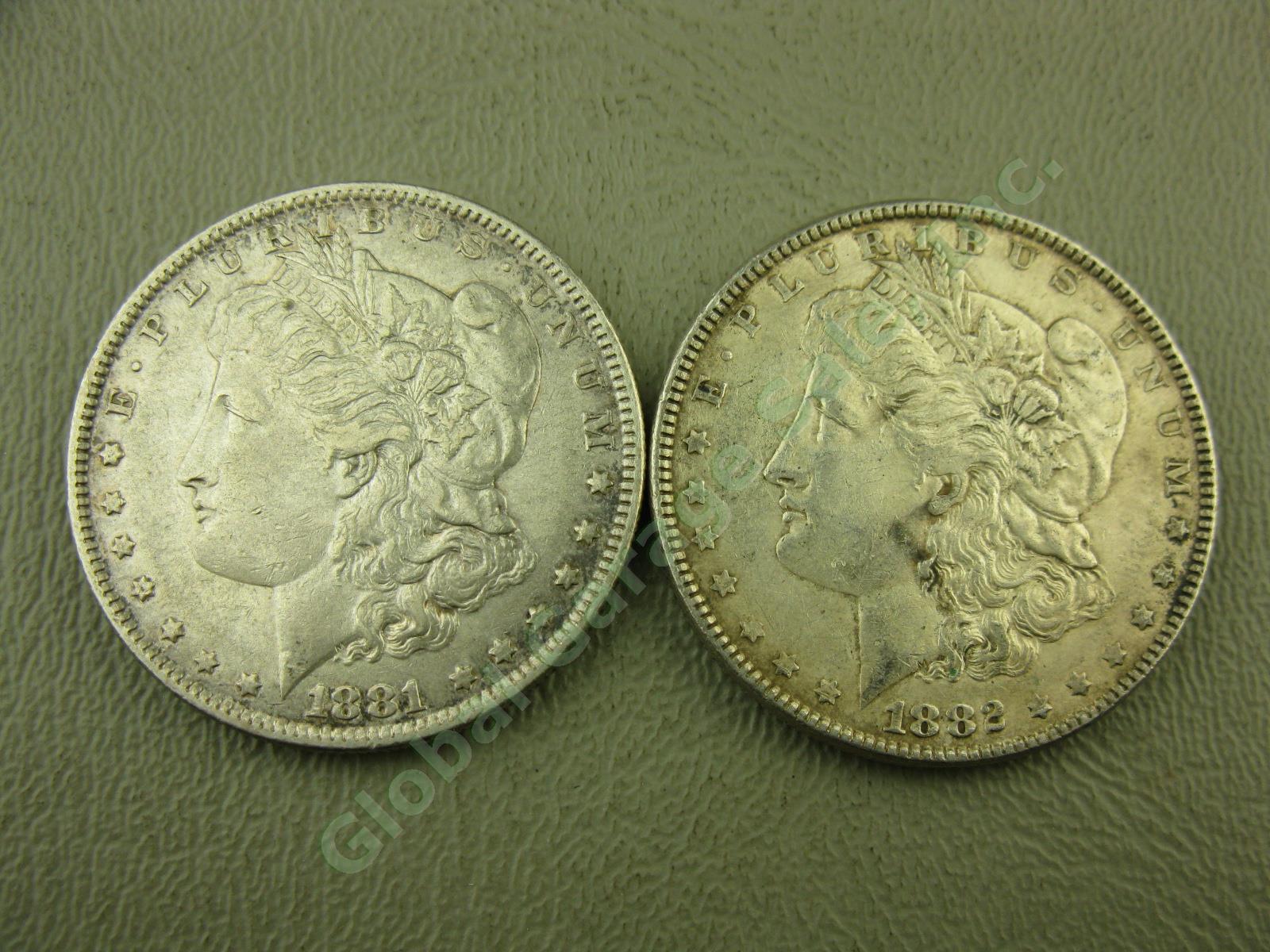 10 Morgan Liberty 1879-1891 Silver Dollar Coins Lot 1880-O 1881-O 1882 1886 1889 3