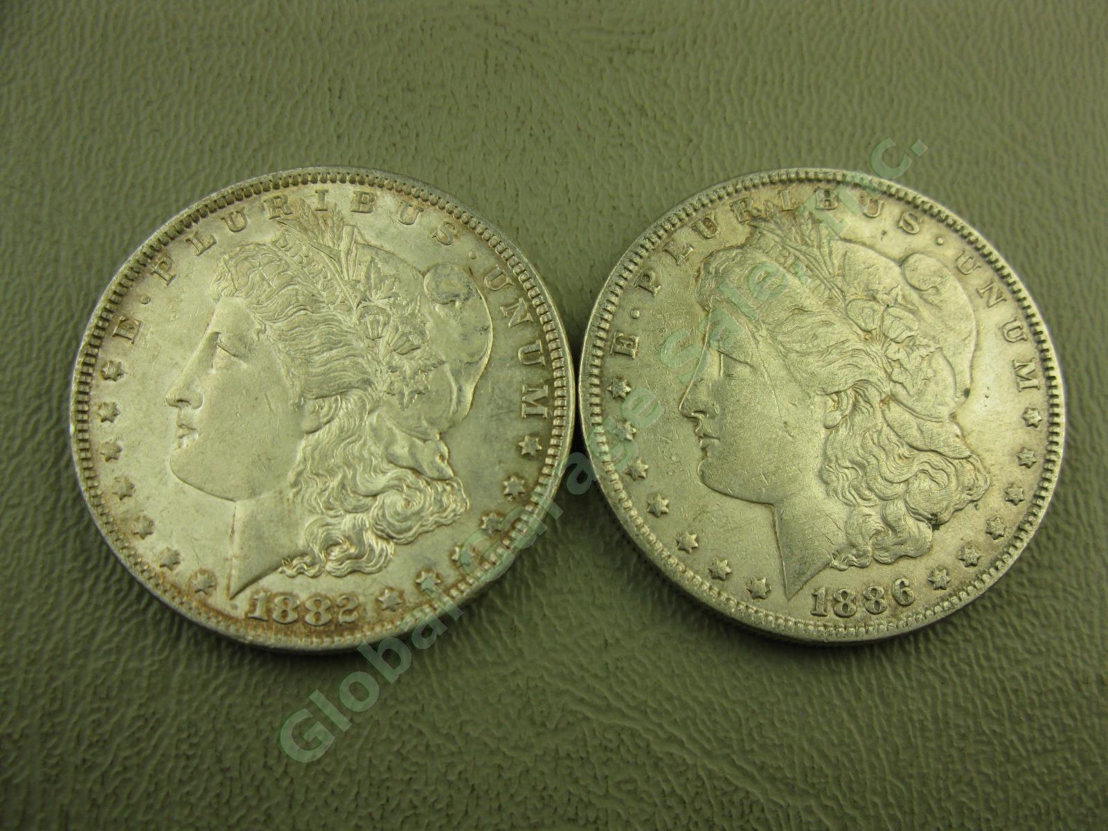 10 Morgan Liberty 1879-1891 Silver Dollar Coins Lot 1880-O 1881-O 1882 1886 1889 5