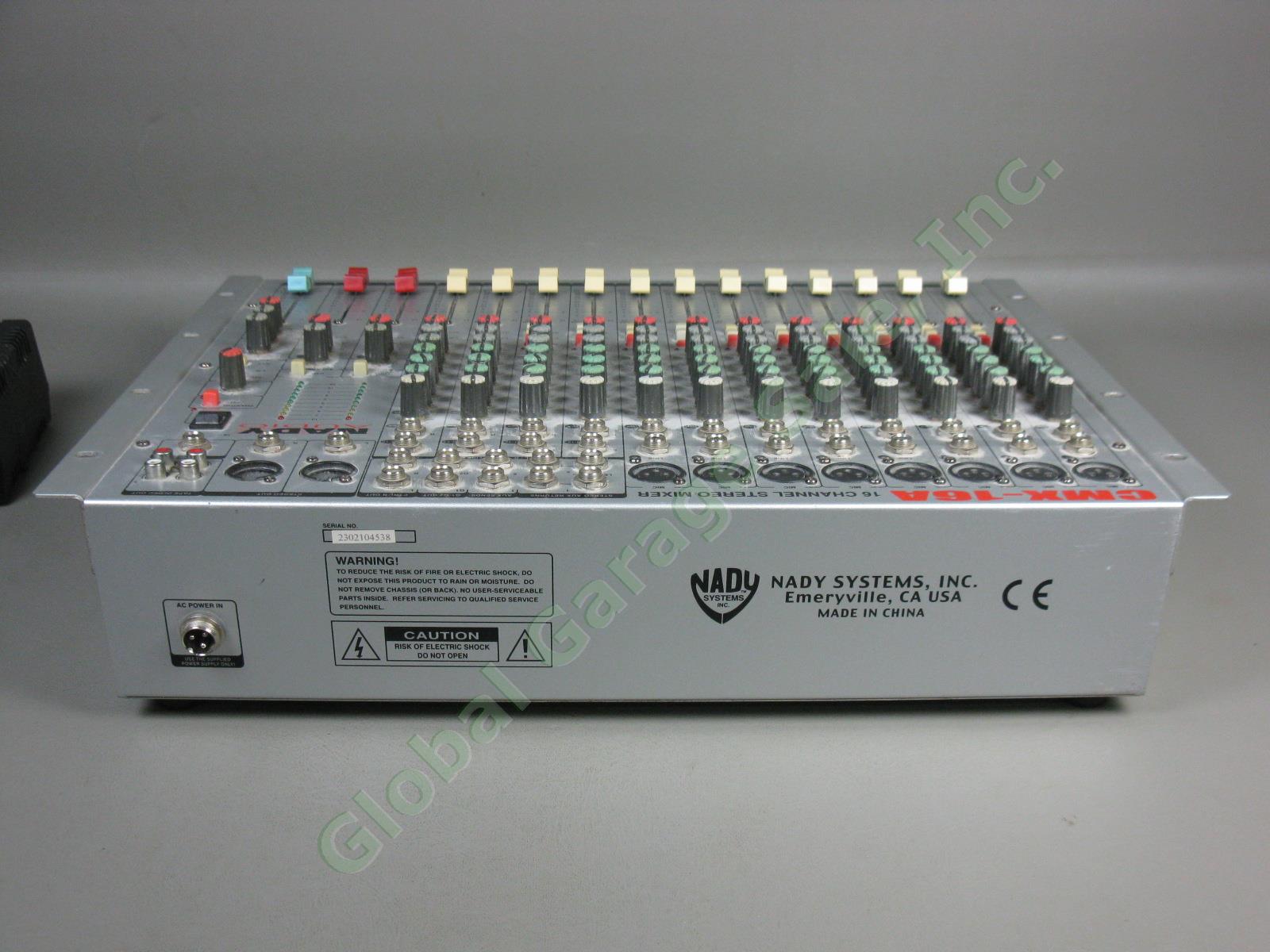 Nady CMX-16A 16-Channel Stereo Mic/Line Pro Audio Mixer Rack Mount +Power Supply 6