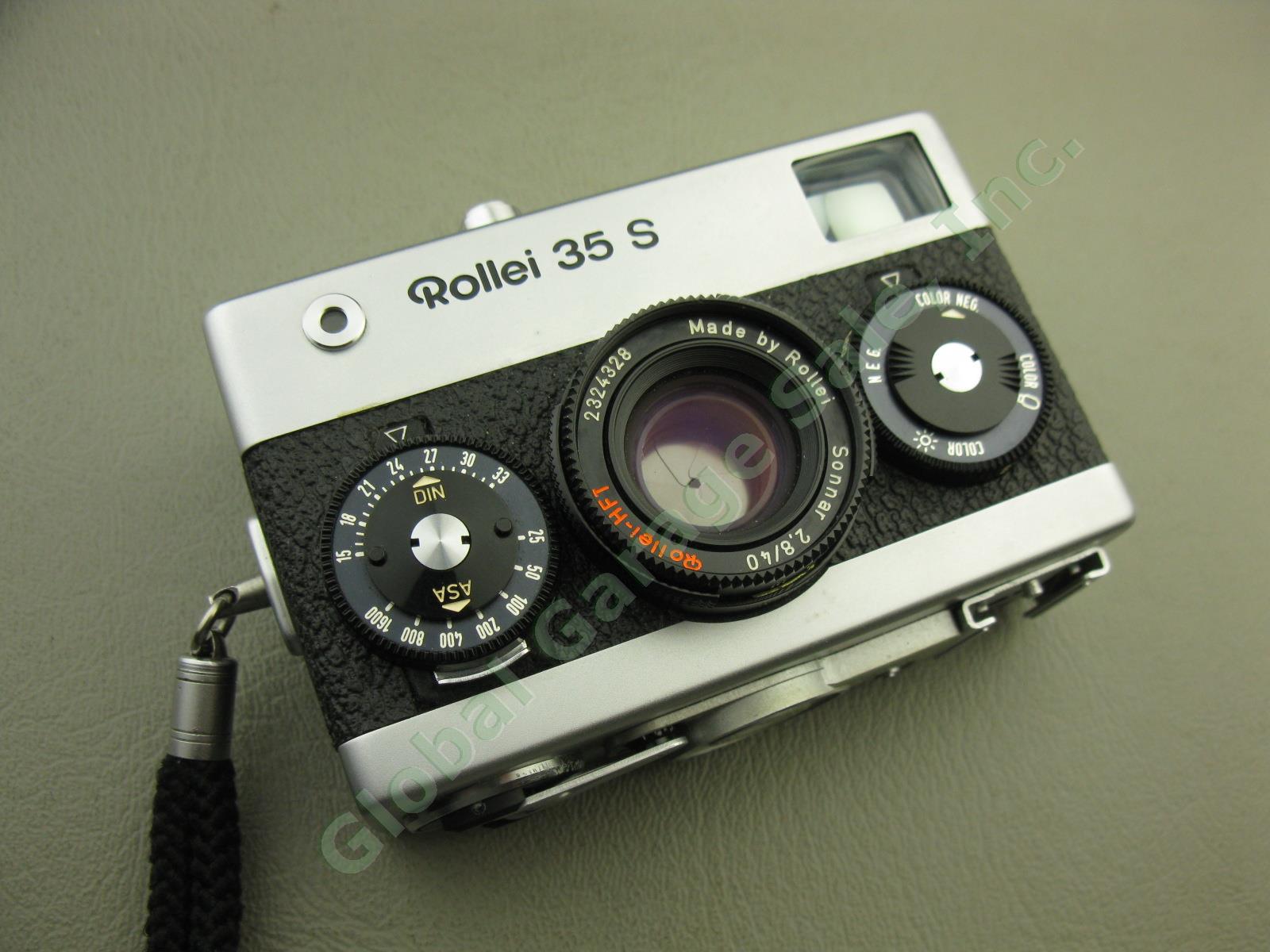 Vtg Rollei 35 S 35mm Film Camera + 40mm HFT Sonnar f/2.8 Lens UV Filter Case Lot 1