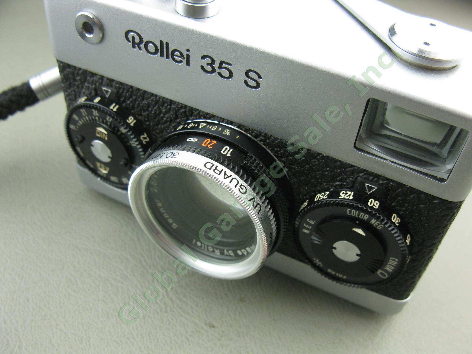 Vtg Rollei 35 S 35mm Film Camera + 40mm HFT Sonnar f/2.8 Lens UV Filter Case Lot 3