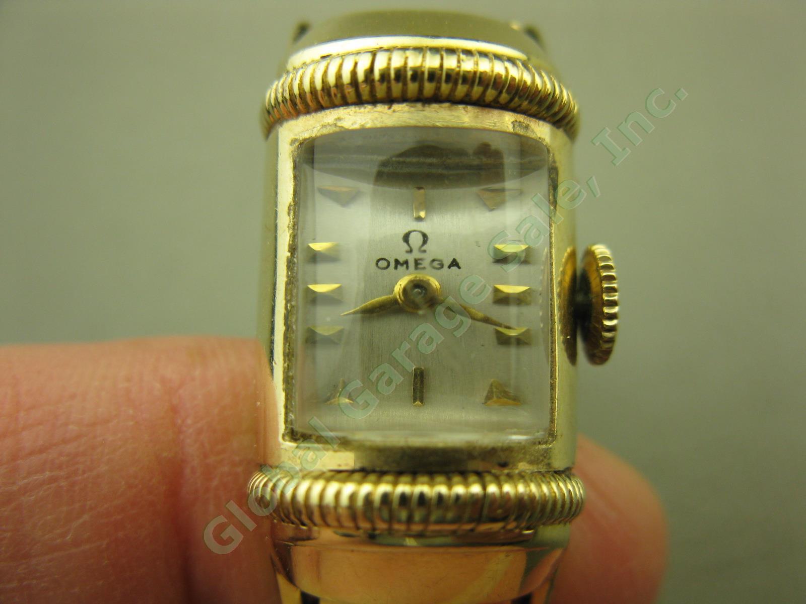 Ladies Vtg Omega 211 Cal 14k Gold 17 Jewel Swiss Watch 10k 1/20 GF Band 12387488
