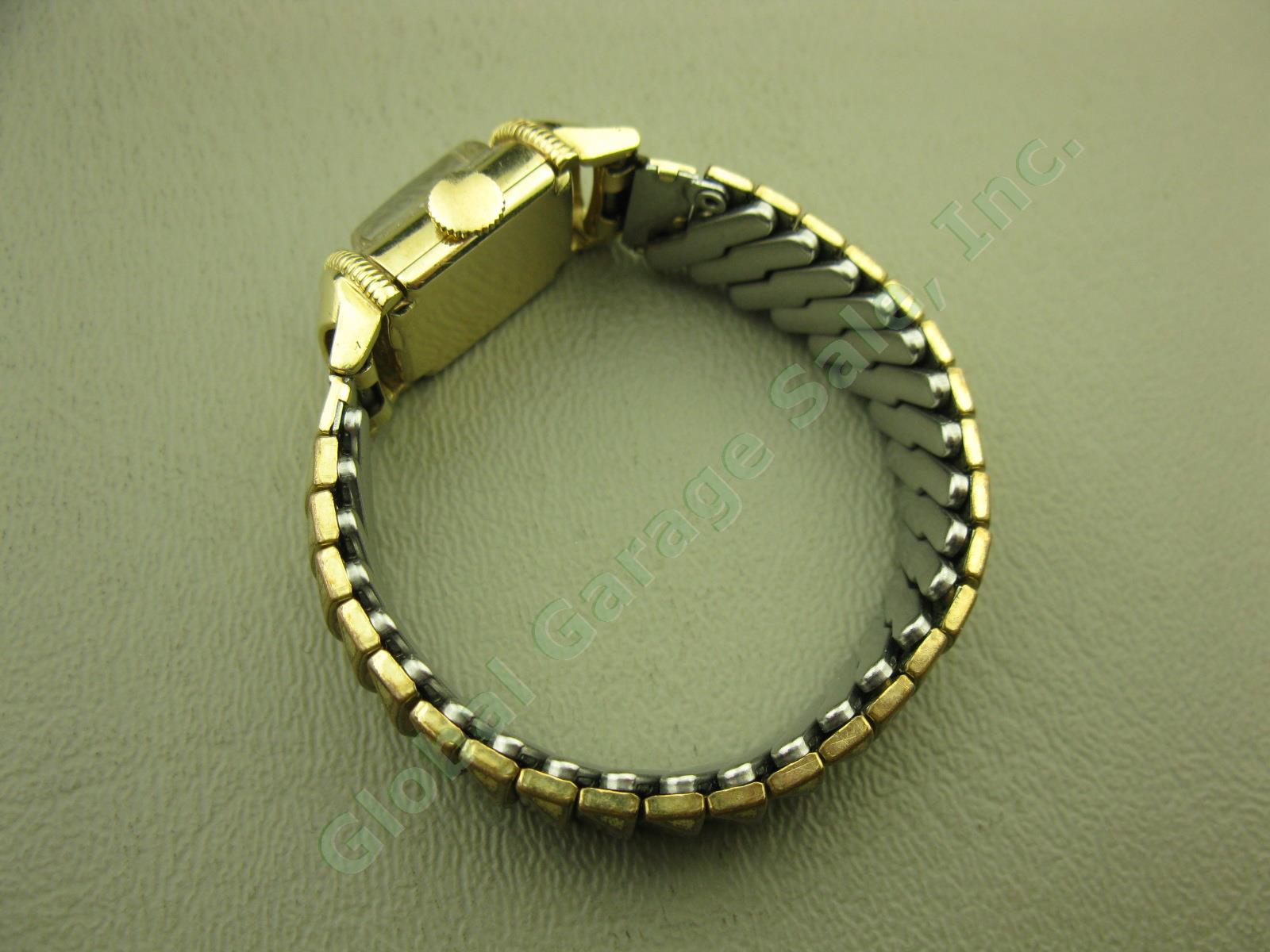 Ladies Vtg Omega 211 Cal 14k Gold 17 Jewel Swiss Watch 10k 1/20 GF Band 12387488 1