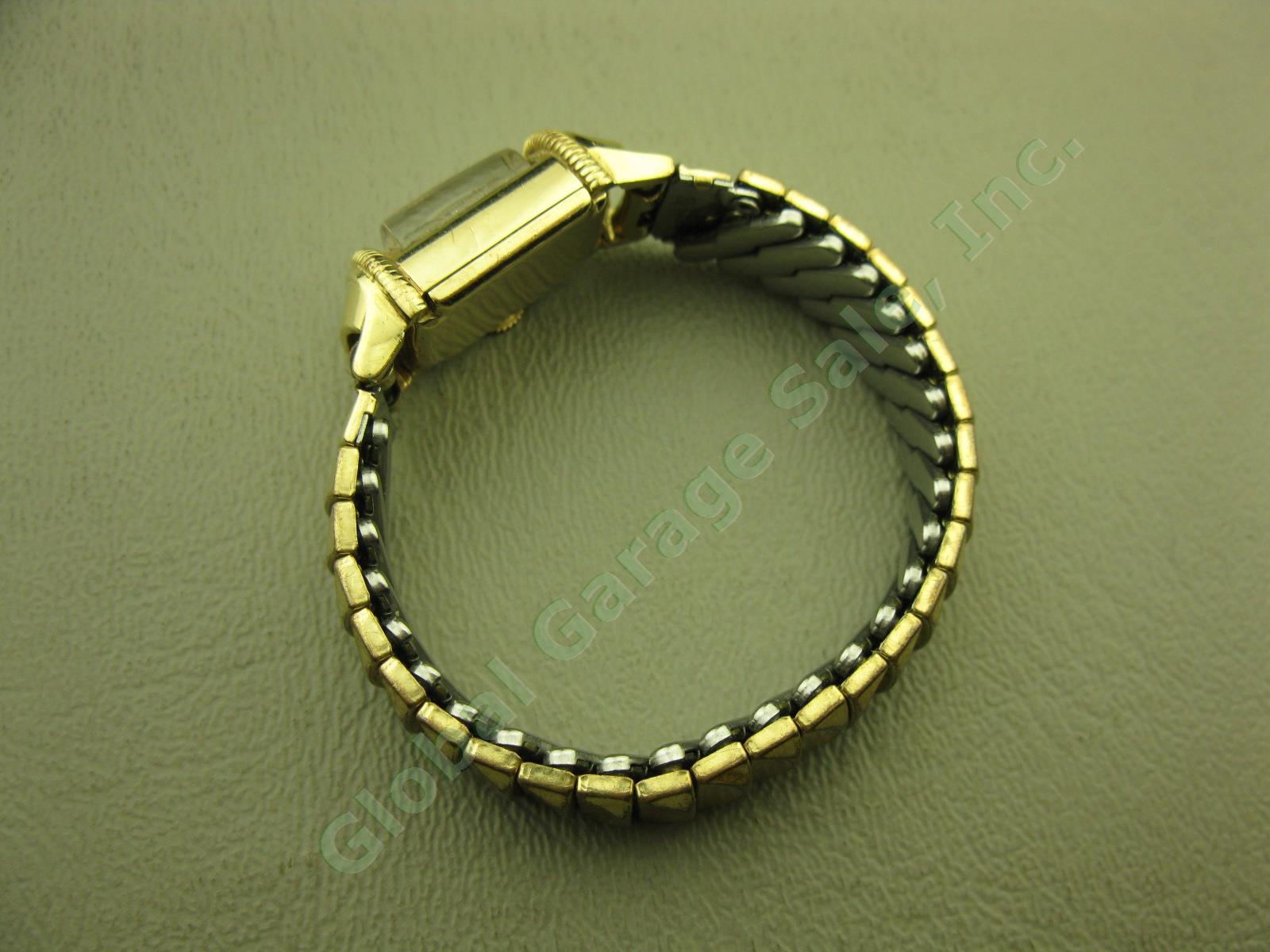 Ladies Vtg Omega 211 Cal 14k Gold 17 Jewel Swiss Watch 10k 1/20 GF Band 12387488 2