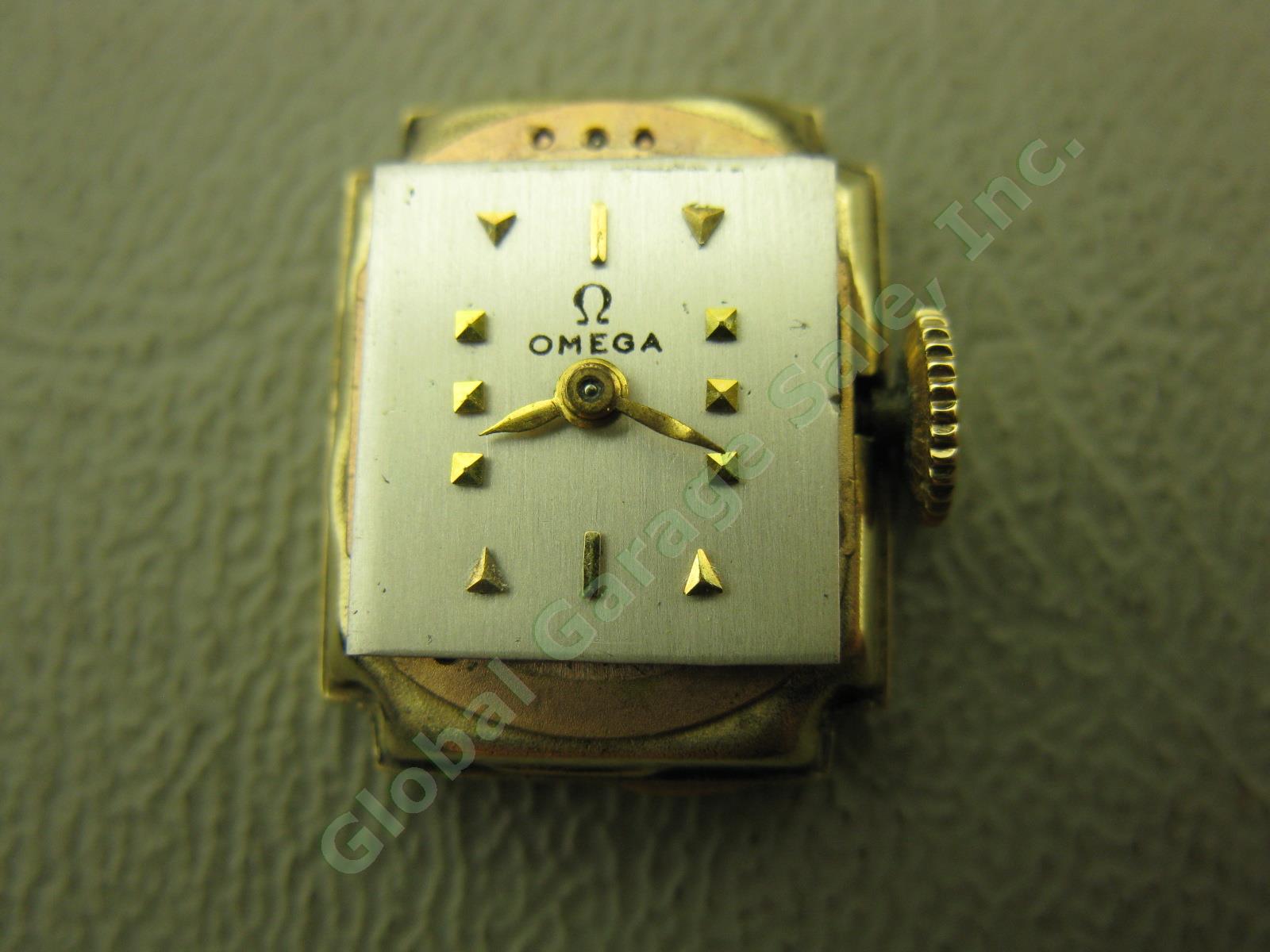 Ladies Vtg Omega 211 Cal 14k Gold 17 Jewel Swiss Watch 10k 1/20 GF Band 12387488 3