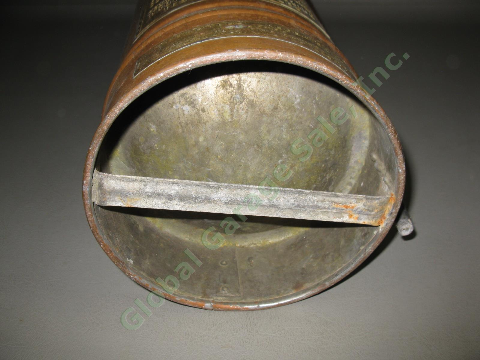 Vtg Antique Alfoam 2-1/2 Gallon Copper + Brass Foam Type Hand Fire Extinguisher 7