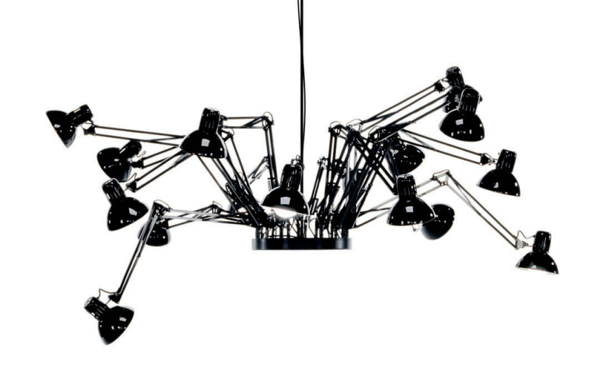 Moooi Ron Gilad 2003 Dear Ingo 16 Lamp Black Spider Chandelier Light Modern Art 4