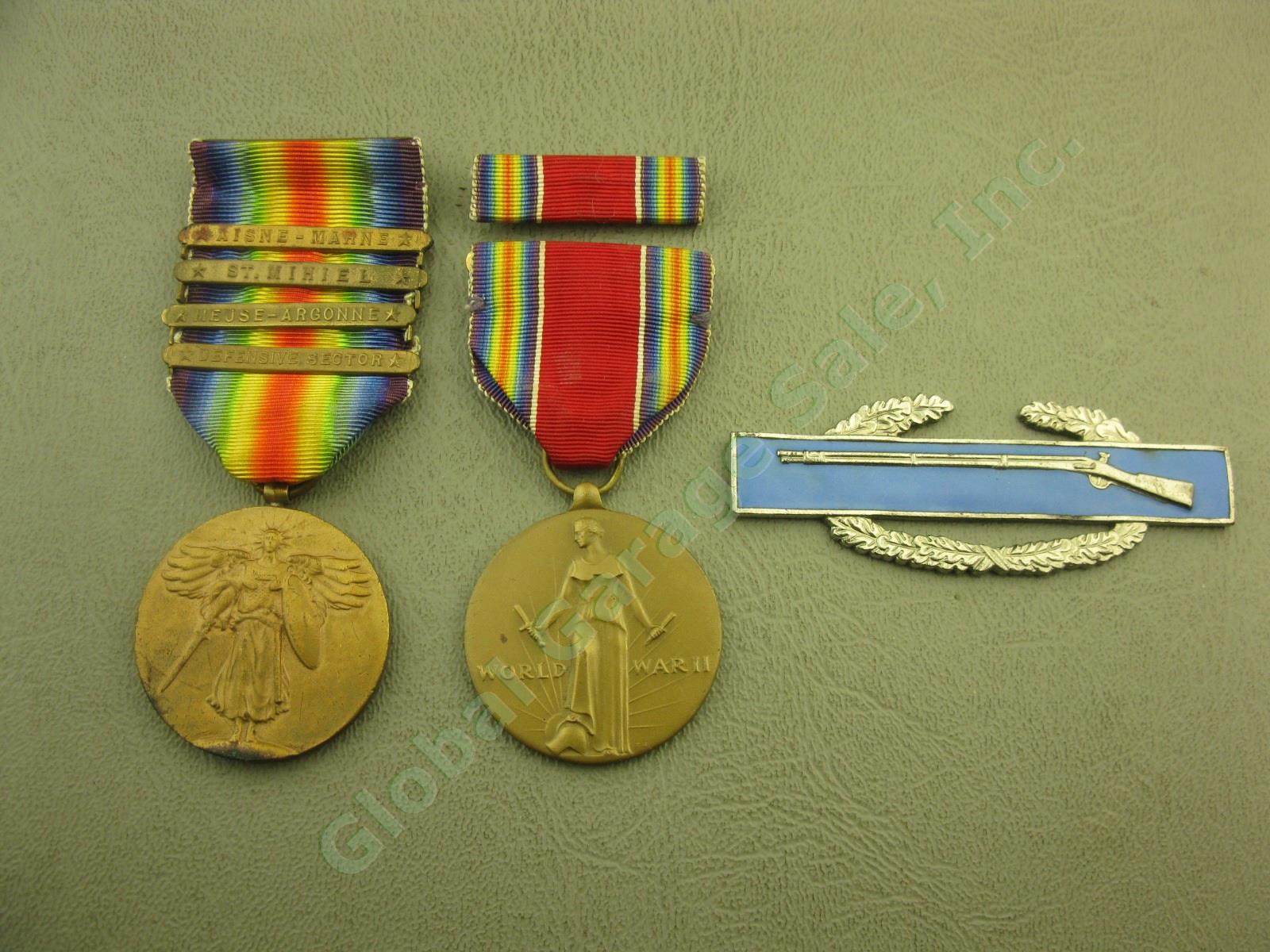 WWI WWII Victory Medal Ribbon Battle Campaign Bar Clasp Device Marksman Pin Lot