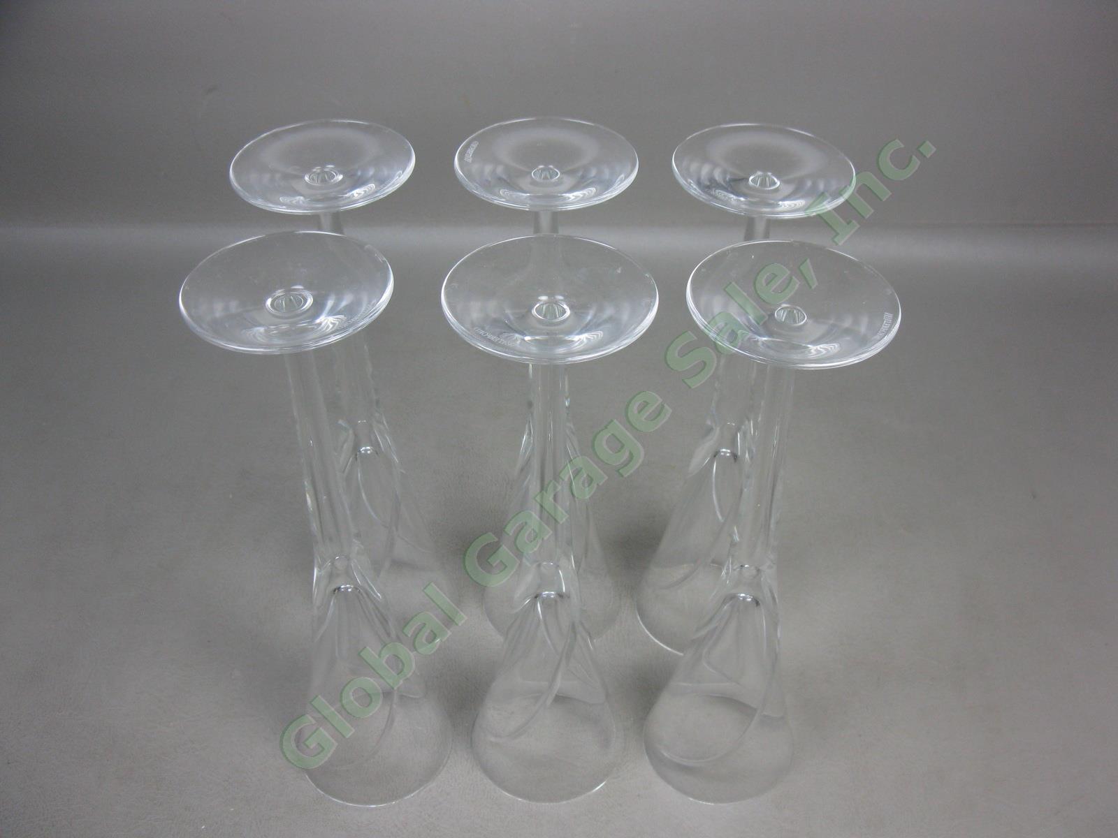 6 Waterford Cut Lead Crystal Siren Champagne Toasting Flute Glasses Set Lot 11" 2