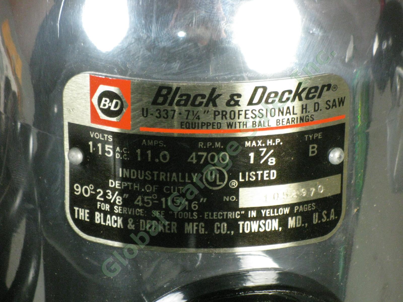 NOS Unused Vtg 1960s Black + Decker U-337 Chrome Circular Saw Skilsaw Metal Case 6