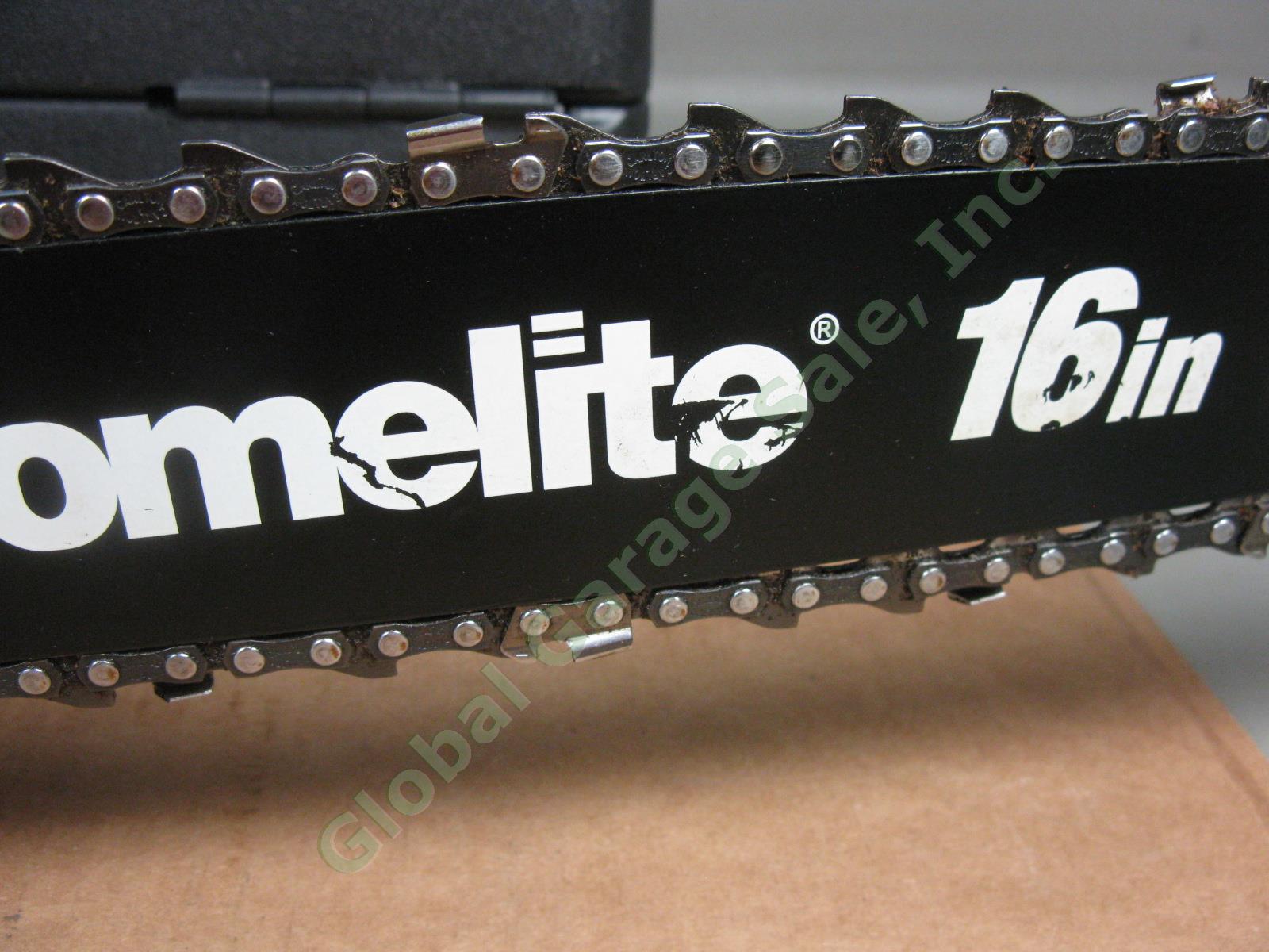 Homelite 3316C 33cc 16" Bar Gas Powered Chainsaw EUC W/ Hard Case +Manual Lot NR 4