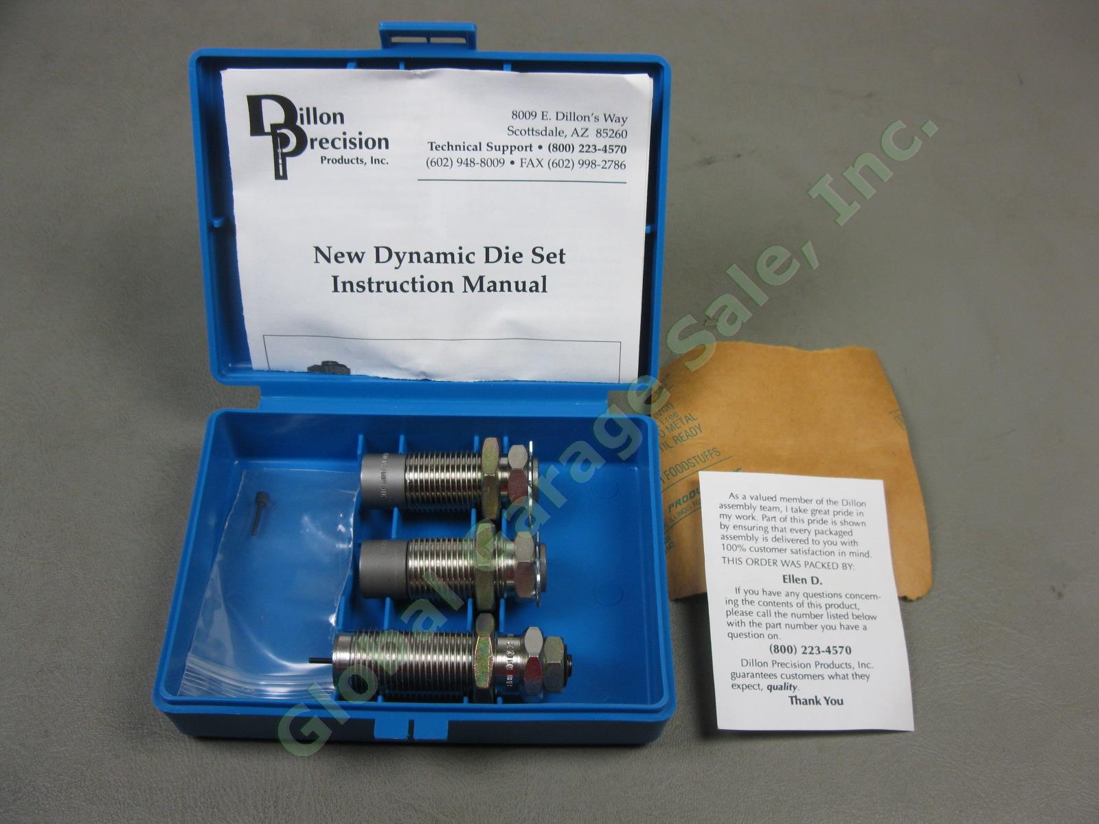 Dillon Precision 3 New Dynamic Dies Set Carbide 380 ACP #14401 + Case Box Kit NR