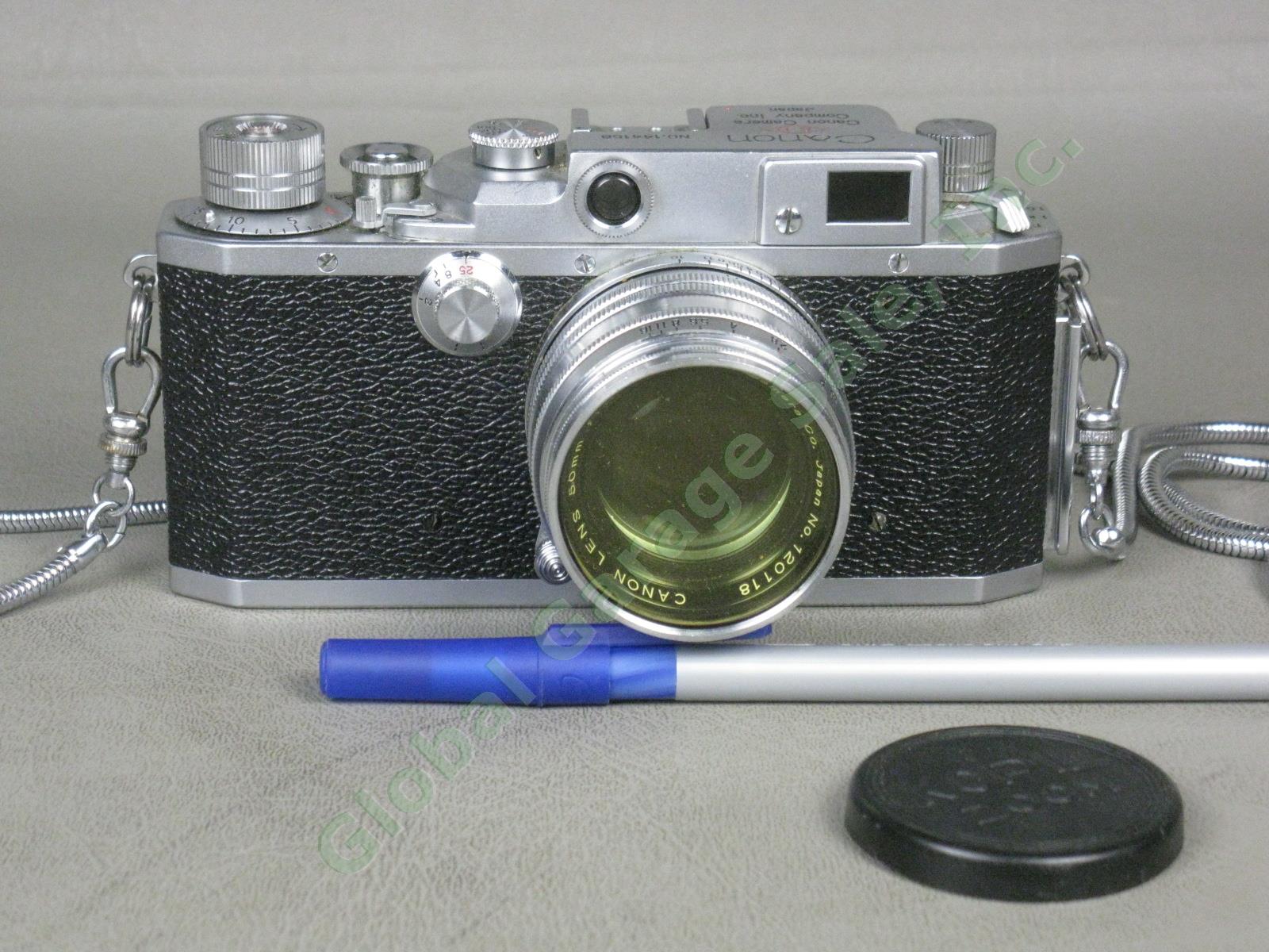Vtg 1950s Canon IVSB IV SB EP Film Camera 50mm f/1.8 Lens Japan No 144158 NO RES 1