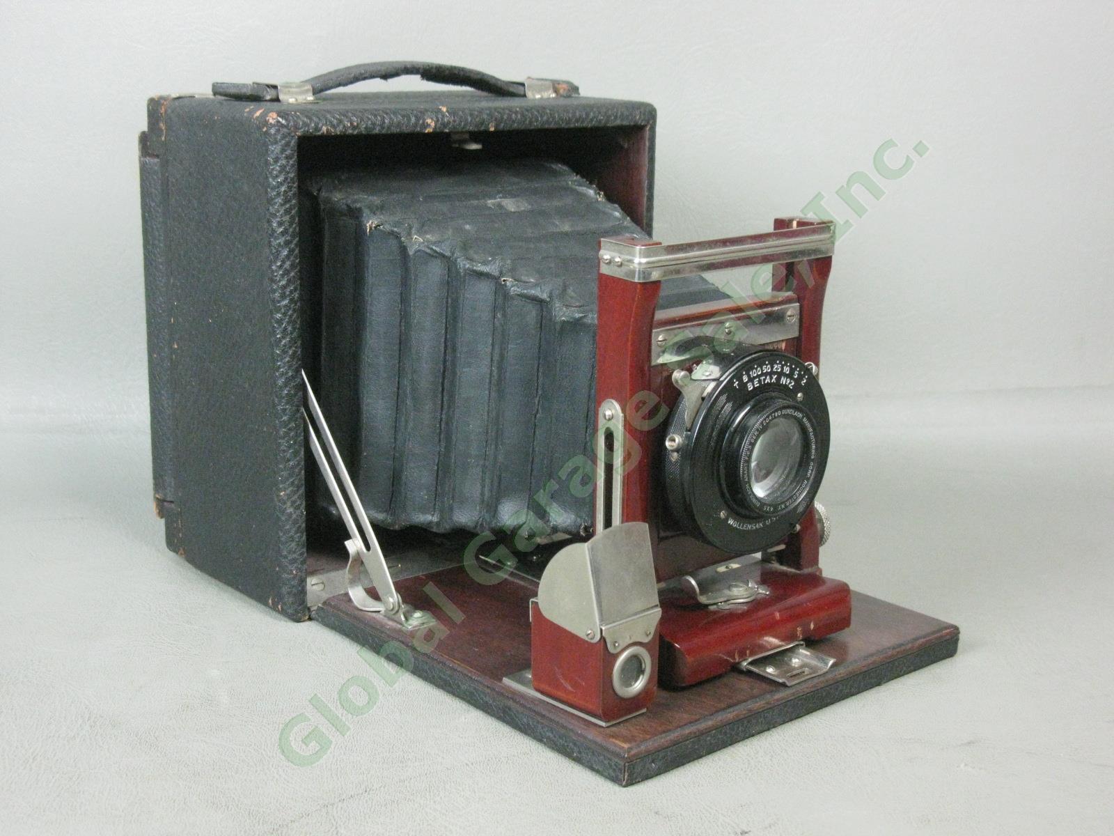 Antique Gundlach 4x5 Folding Camera Wollensack Betax No 2 f/6.3 Series IV Lens 2