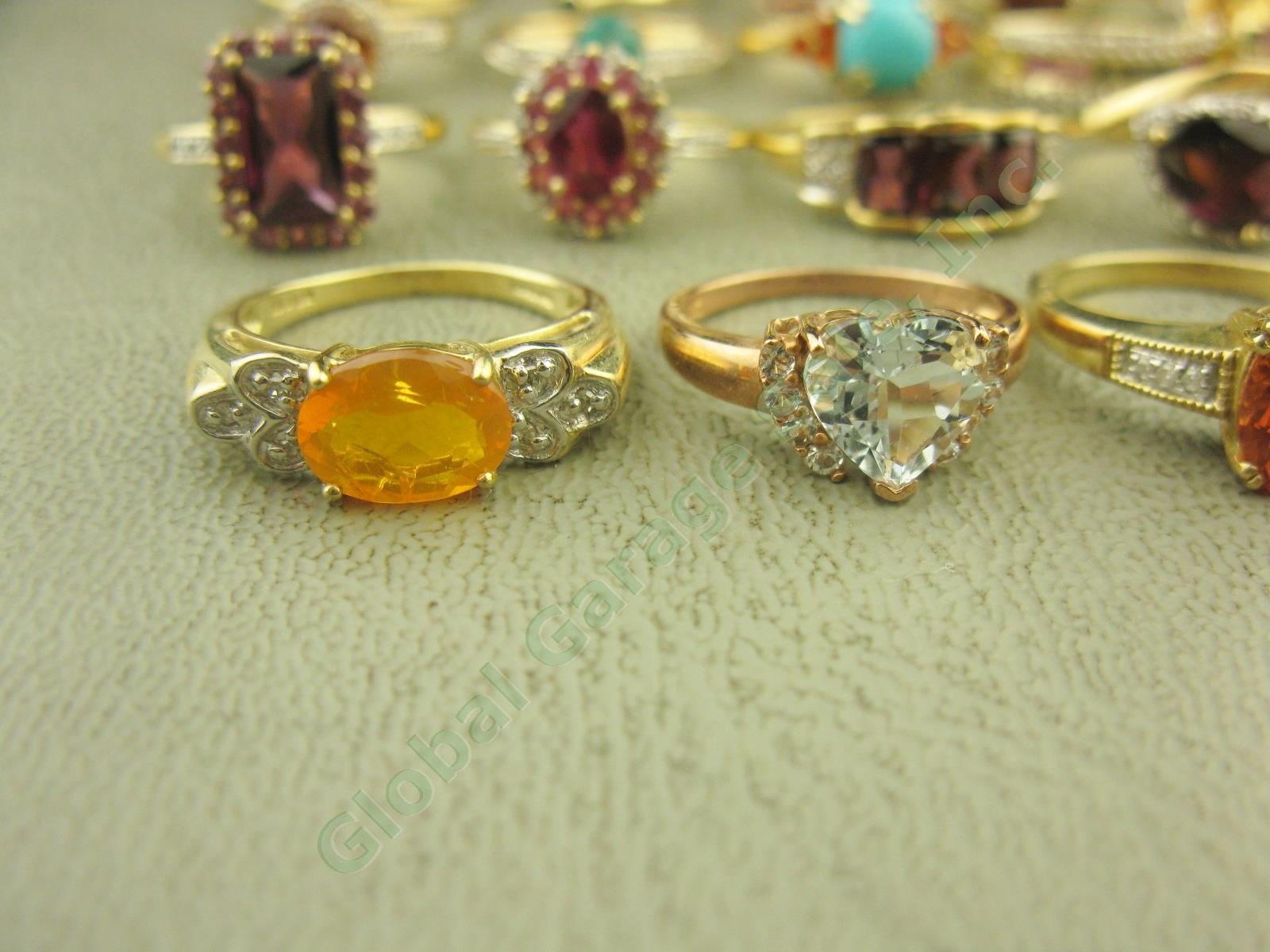 19x 14k 10k Gold Gemstone Rings Lot Earrings 57.7 Grams Not Scrap $1200+ Value!! 1
