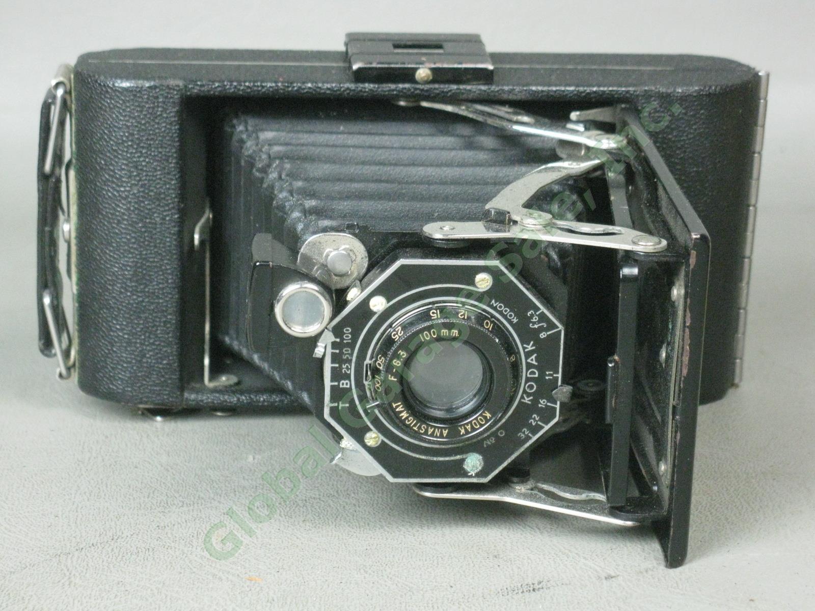 5 Vtg Antique Kodak Cameras Lot A 120 122 Six-20 No 2 Folding Brownie Six-16 Box 13
