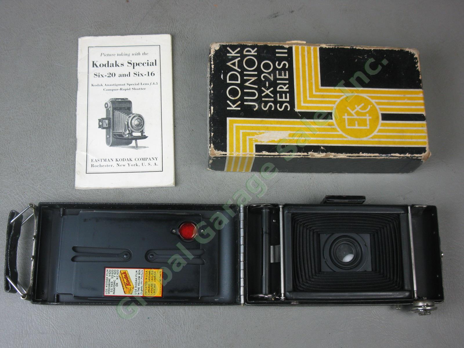 5 Vtg Antique Kodak Cameras Lot A 120 122 Six-20 No 2 Folding Brownie Six-16 Box 17
