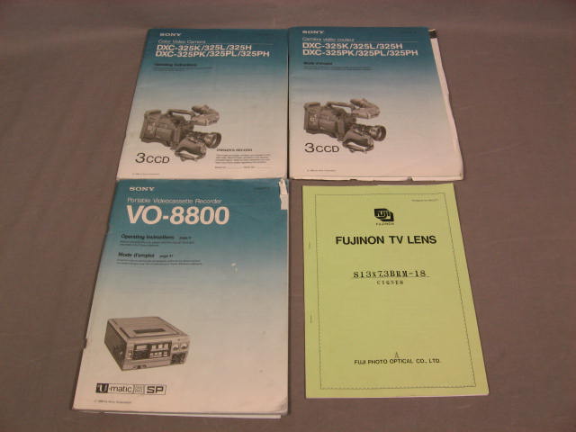 Sony 3CCD DXC-325 CA-325 Video Camera VO-8800 Recorder+ 14