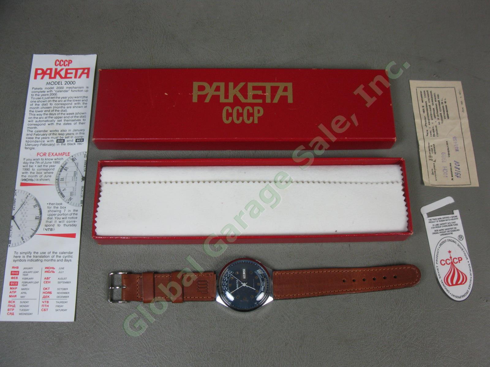Rare USSR-Made Raketa Perpetual Calendar Watch Model 2000 Original Box Exc Cond!
