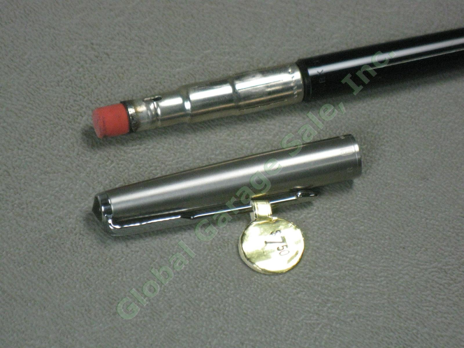 Vintage Parker 61 Classic Black Fountain Pen Mechanical Pencil Set Box Tags NR 6