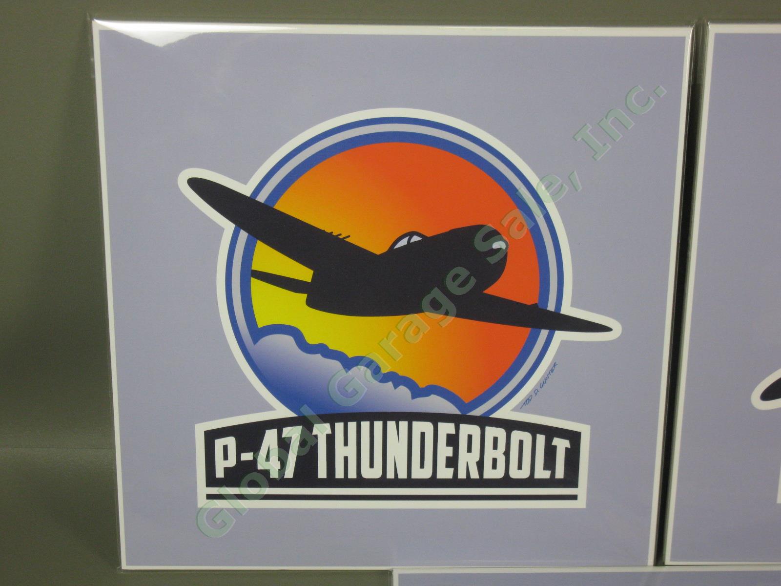 7 WWII US NAVY RAF Military Airplane Art Prints Corsair Mustang Spitfire Warhawk 1